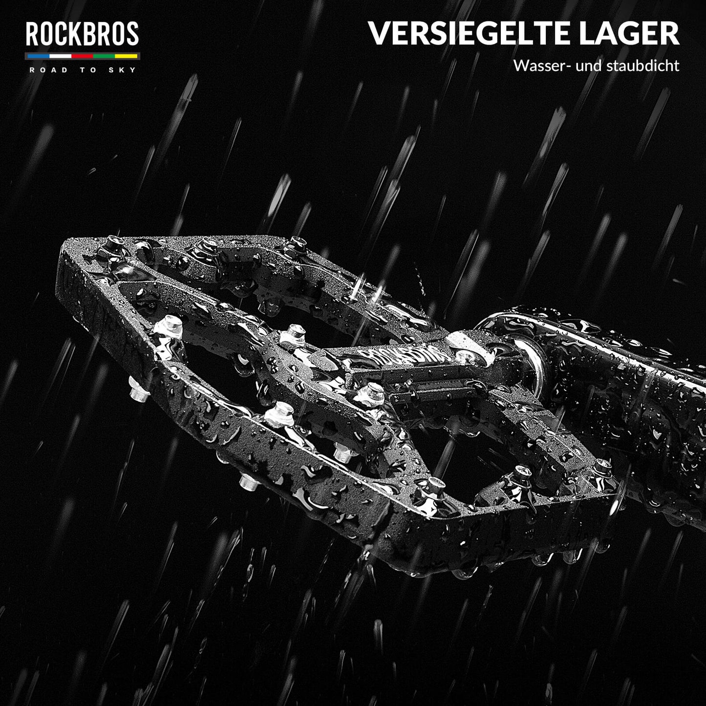 ROAD TO SKY Platform Bicycle Pedals 9/16 Inch Non-Slip Waterproof