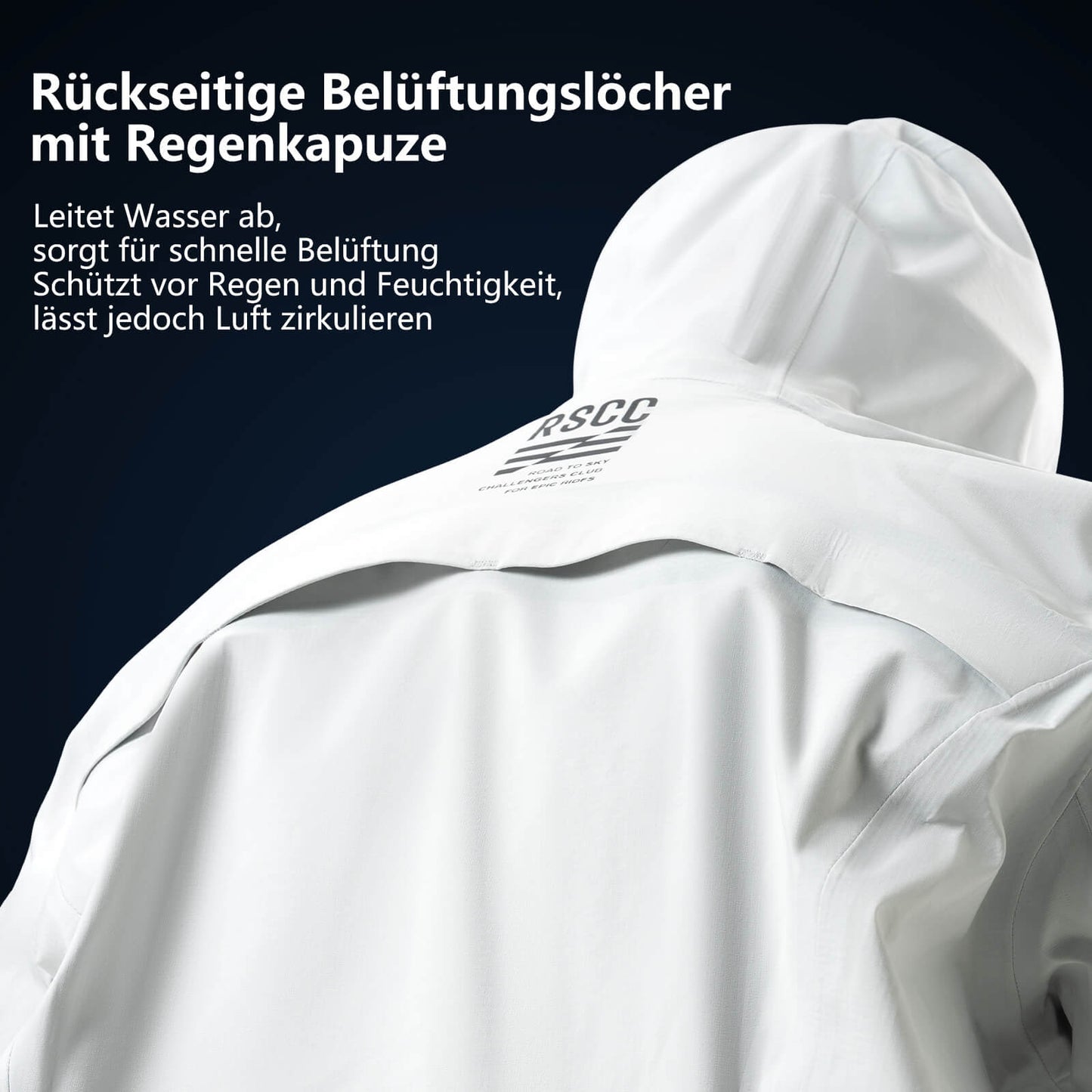 ROAD TO SKY Regenjacke faltbare Fahrradjacke Winddicht Unisex für MTB & Rennrad