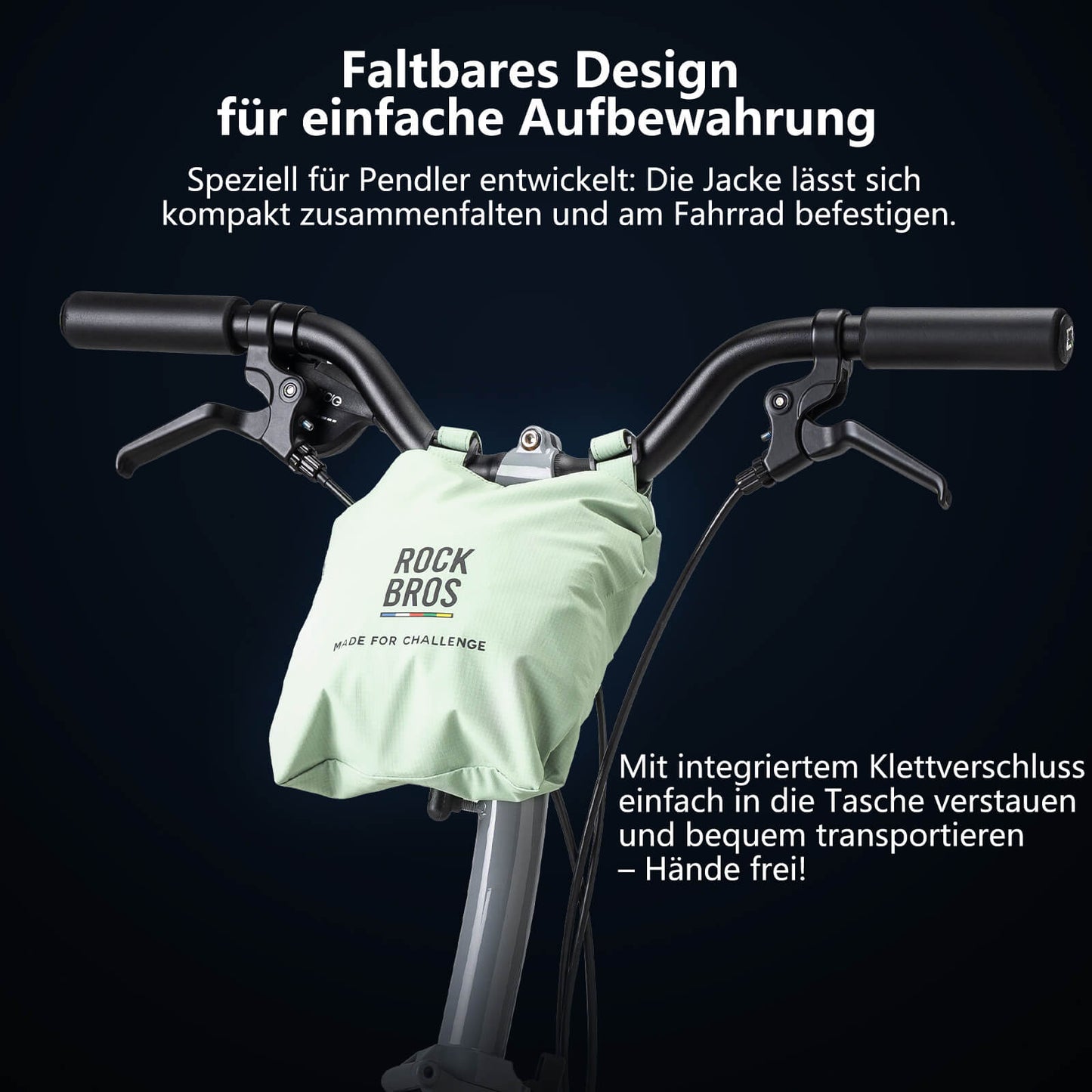 ROAD TO SKY Regenjacke faltbare Fahrradjacke Winddicht Unisex für MTB & Rennrad