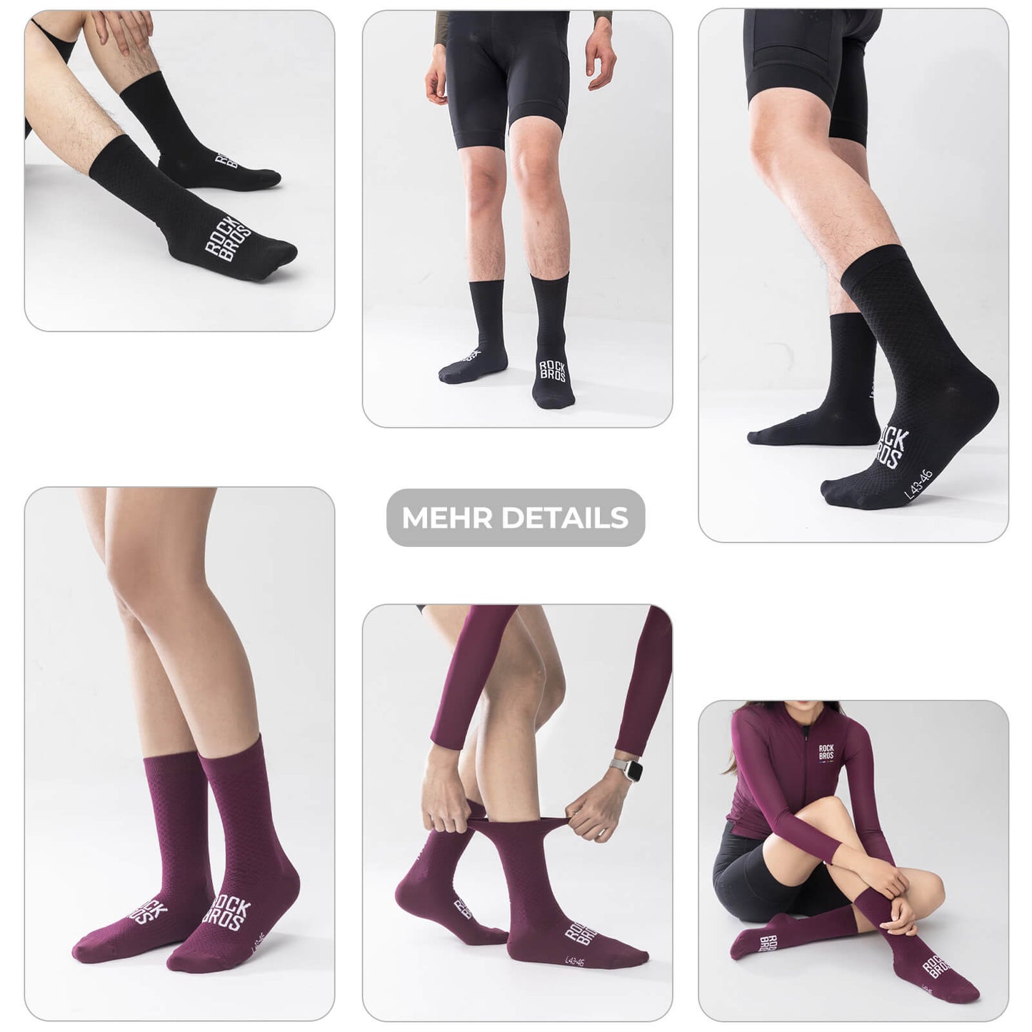 ROAD TO SKY Sports Socks Cotton Breathable Running Socks for MTB &amp; Road Cycling