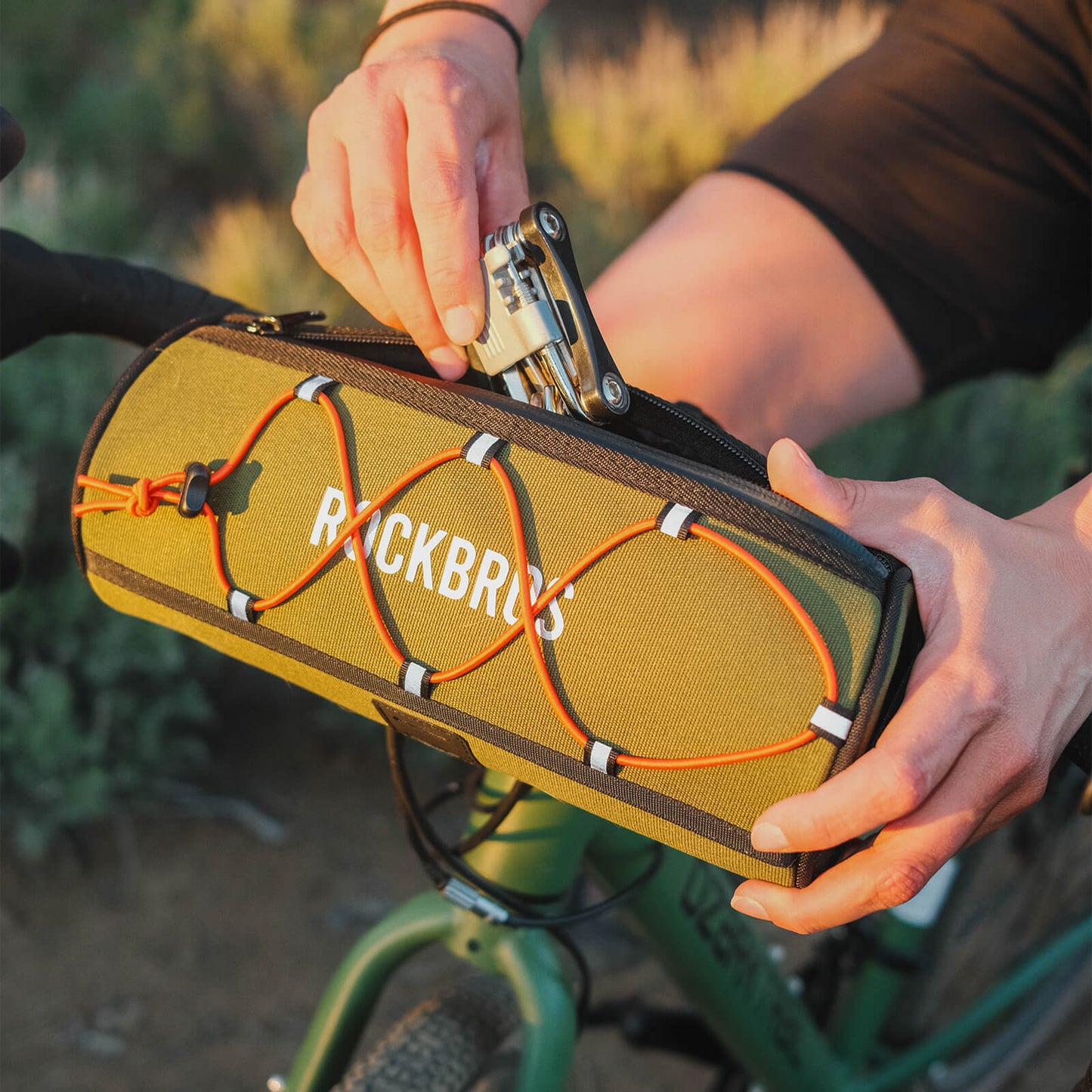 ROAD TO SKY Waterproof Reflective Cylindrical Handlebar Bag