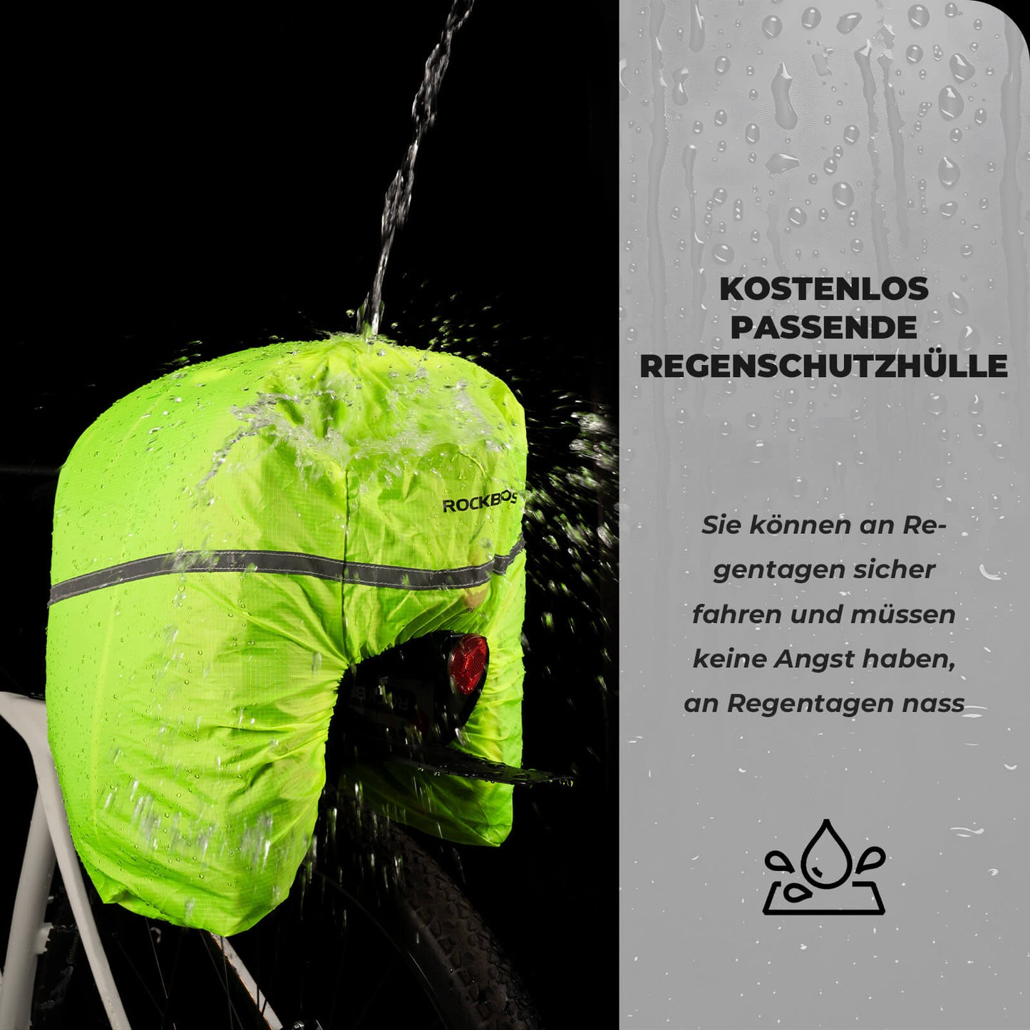 ROCKBROS bicycle pannier bag 17-35L with rain cover