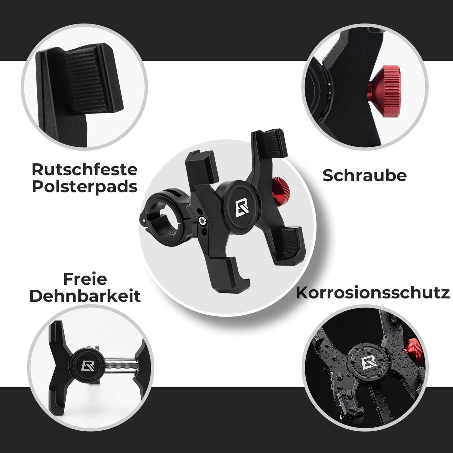 Fahrrad Handyhalterung 180° Drehbar für Handy 4.7~7.09"