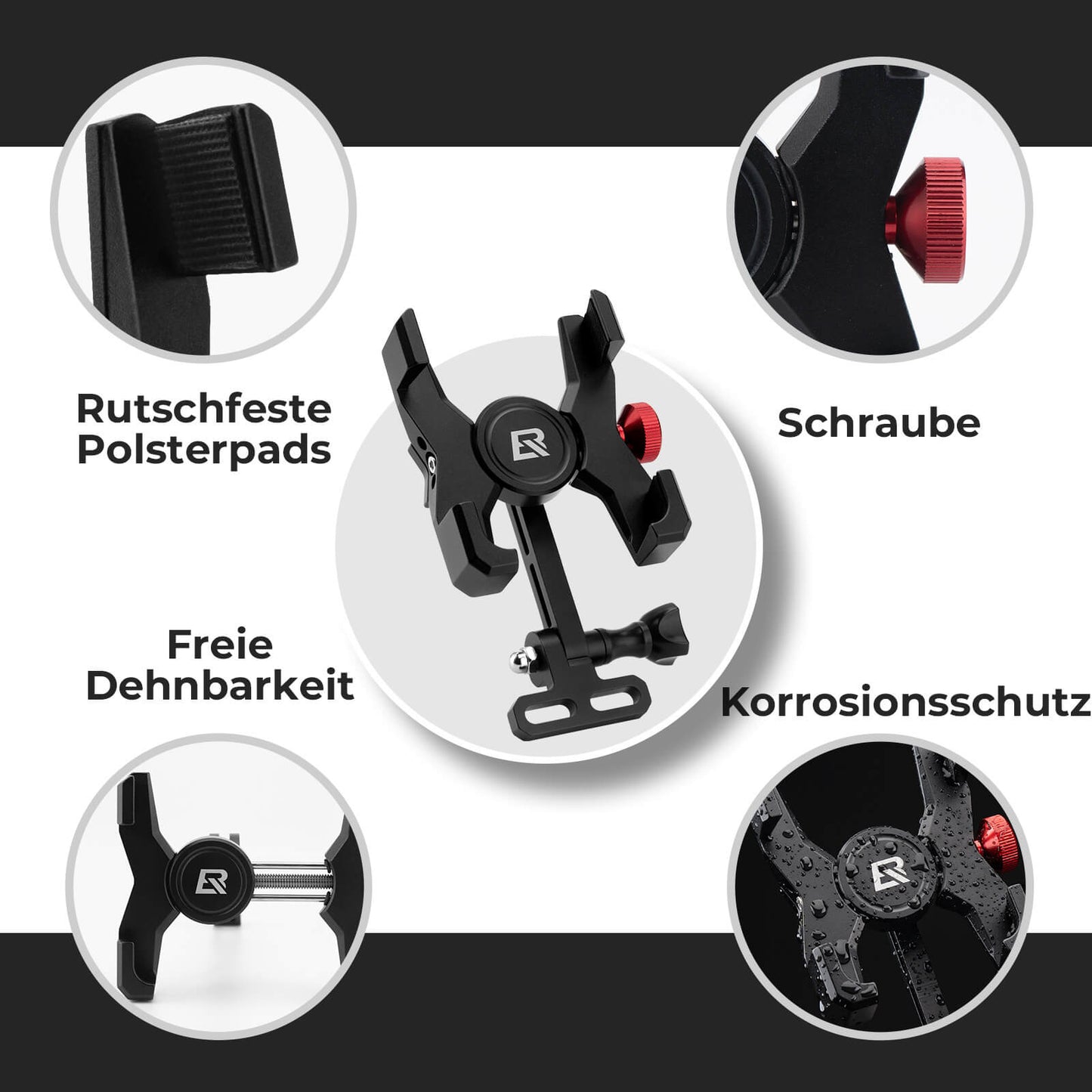 Fahrrad Handyhalterung 180° Drehbar für Handy 4.7~7.09"