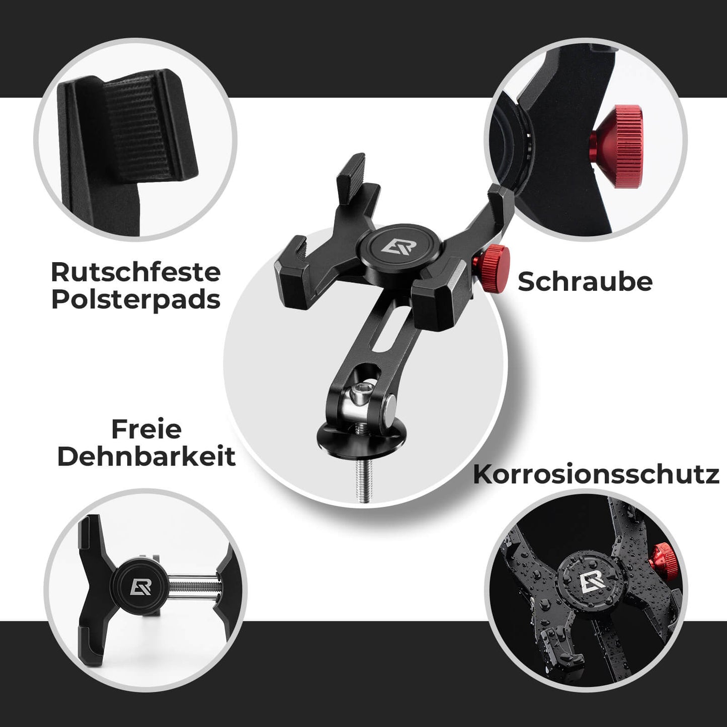 Fahrrad Handyhalterung 180° Drehbar für Handy 4.7~7.09"