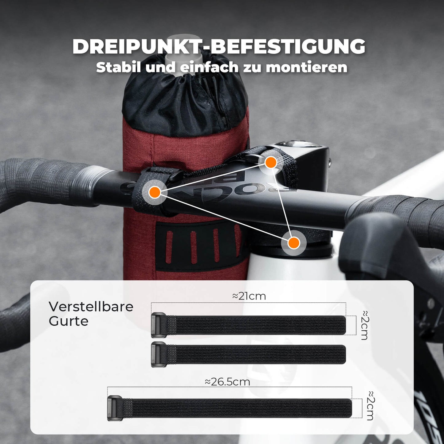 Fahrrad Lenkertasche Mini 1L für Trinkflaschen Ø9 cm