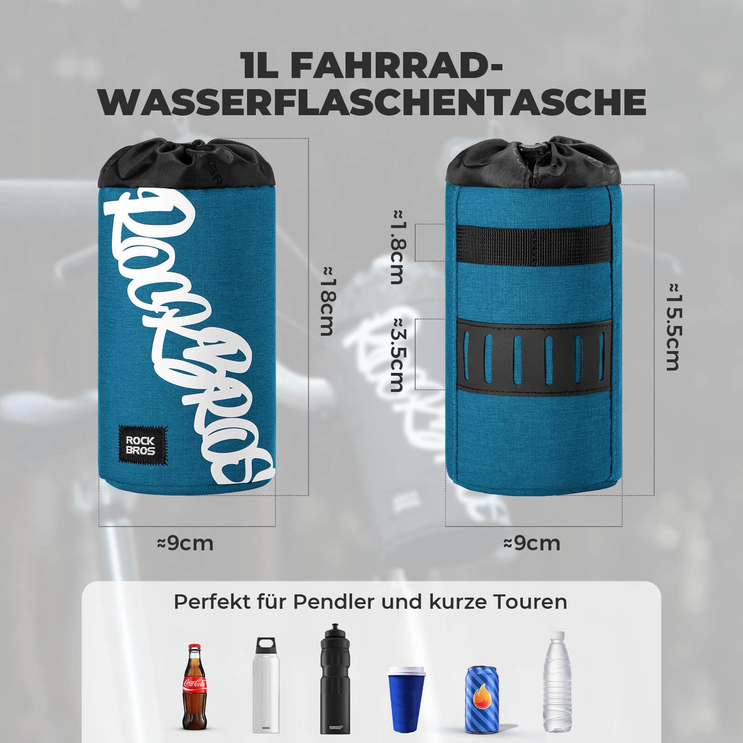 Fahrrad Lenkertasche Mini 1L für Trinkflaschen Ø9 cm