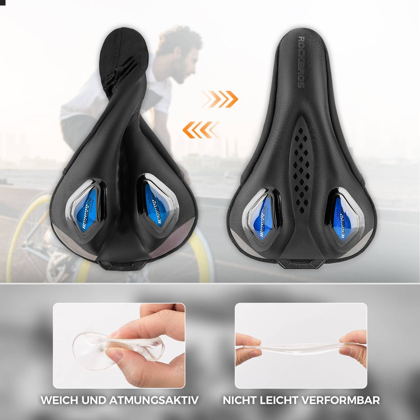 ROCKBROS Bicycle Saddle Cover Gel Cover for Bicycle Seat with Waterproof