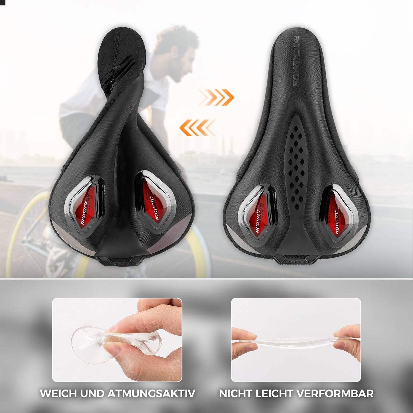 ROCKBROS Bicycle Saddle Cover Gel Cover for Bicycle Seat with Waterproof