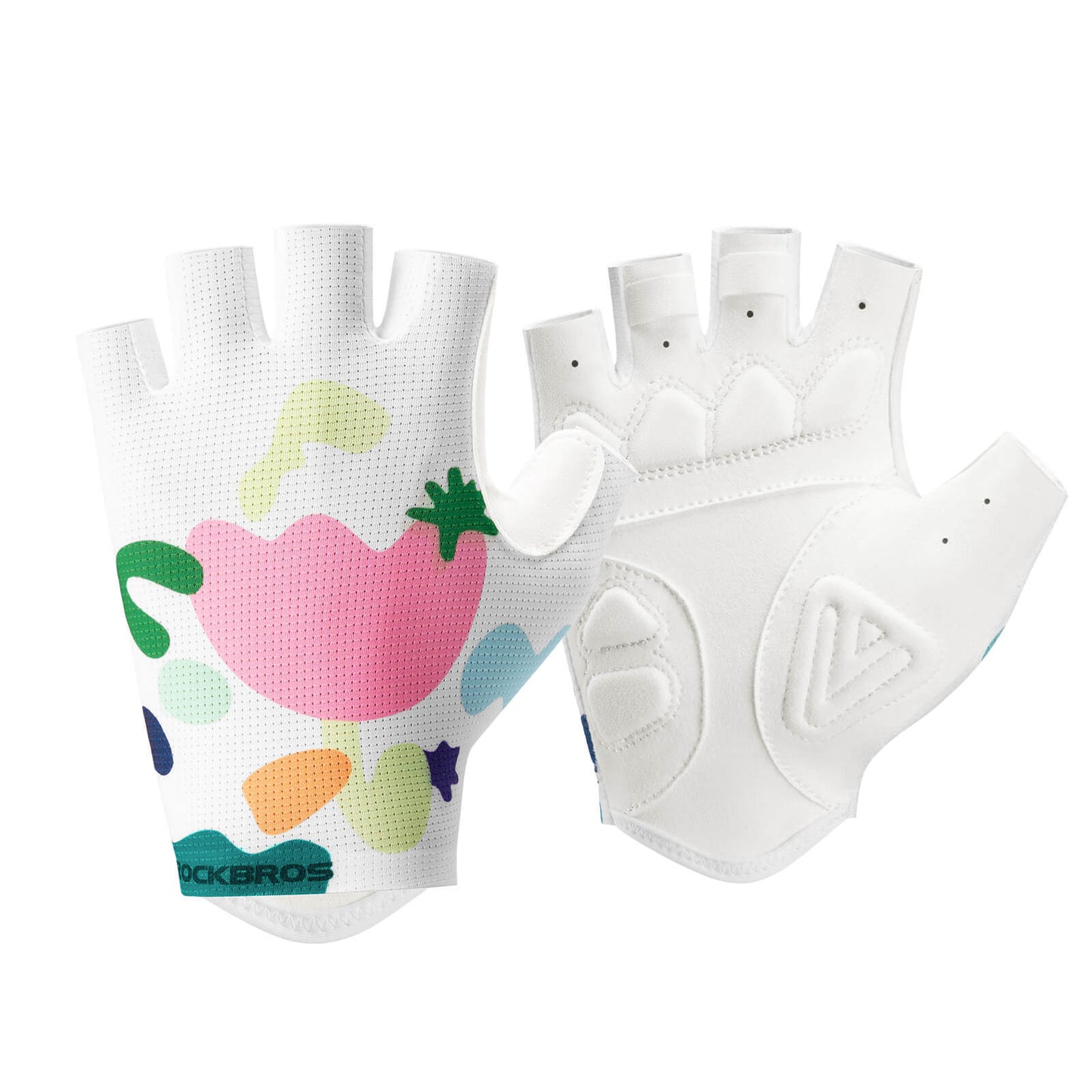 ROCKBROS hjólreiðahanskar með hálfum fingri, öndunarvænir