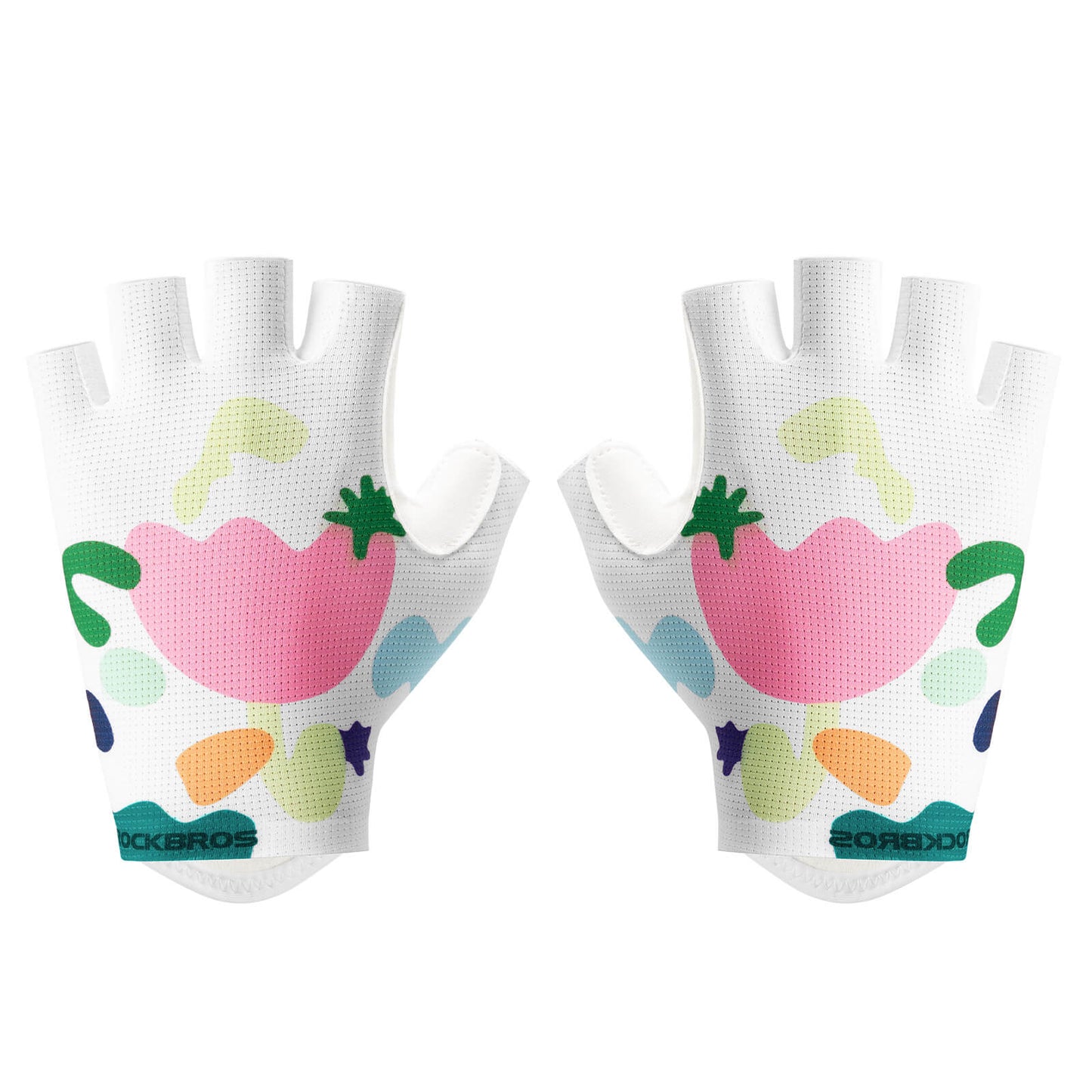 ROCKBROS hjólreiðahanskar með hálfum fingri, öndunarvænir