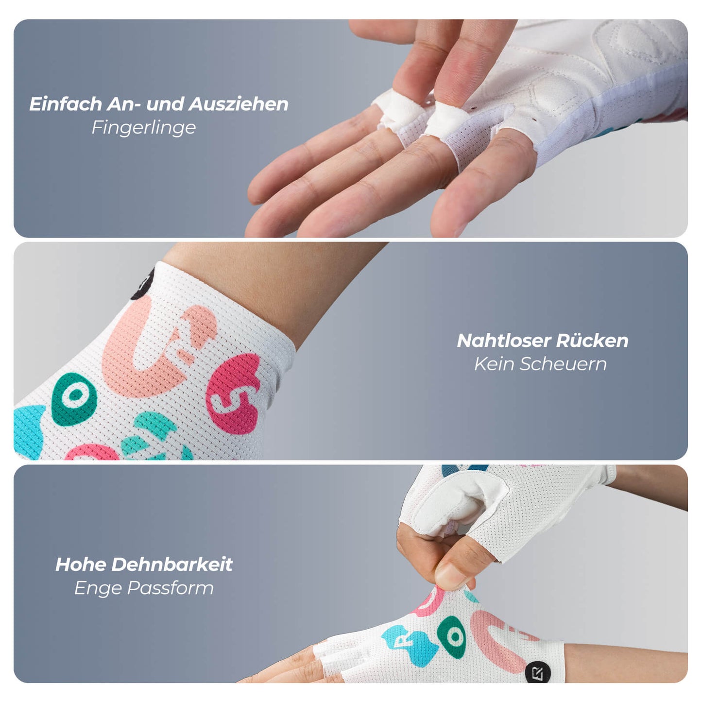 ROCKBROS hjólreiðahanskar með hálfum fingri, öndunarvænir