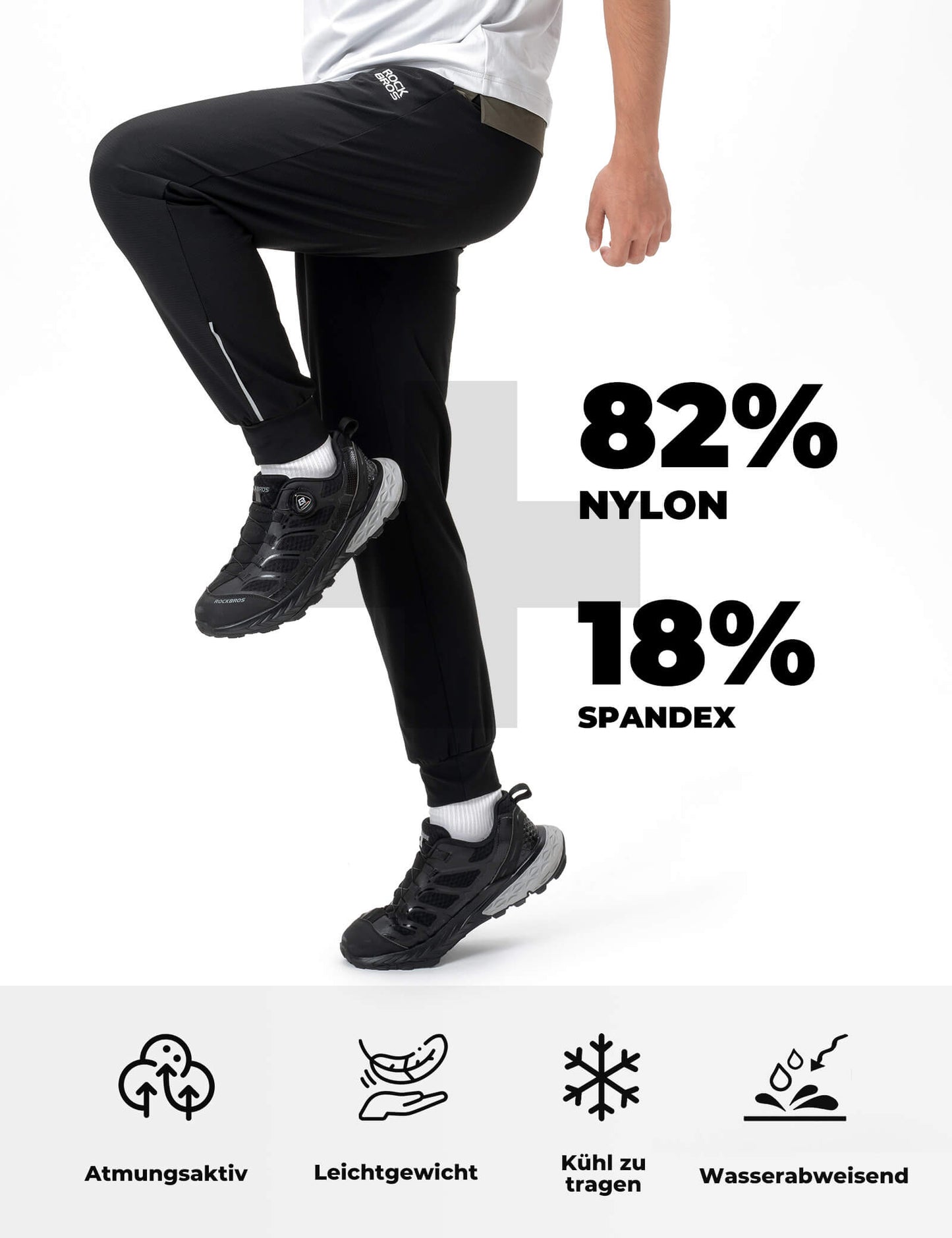 ROCKBROS Men's Cycling Trousers Elastic Fit Safety Stripes