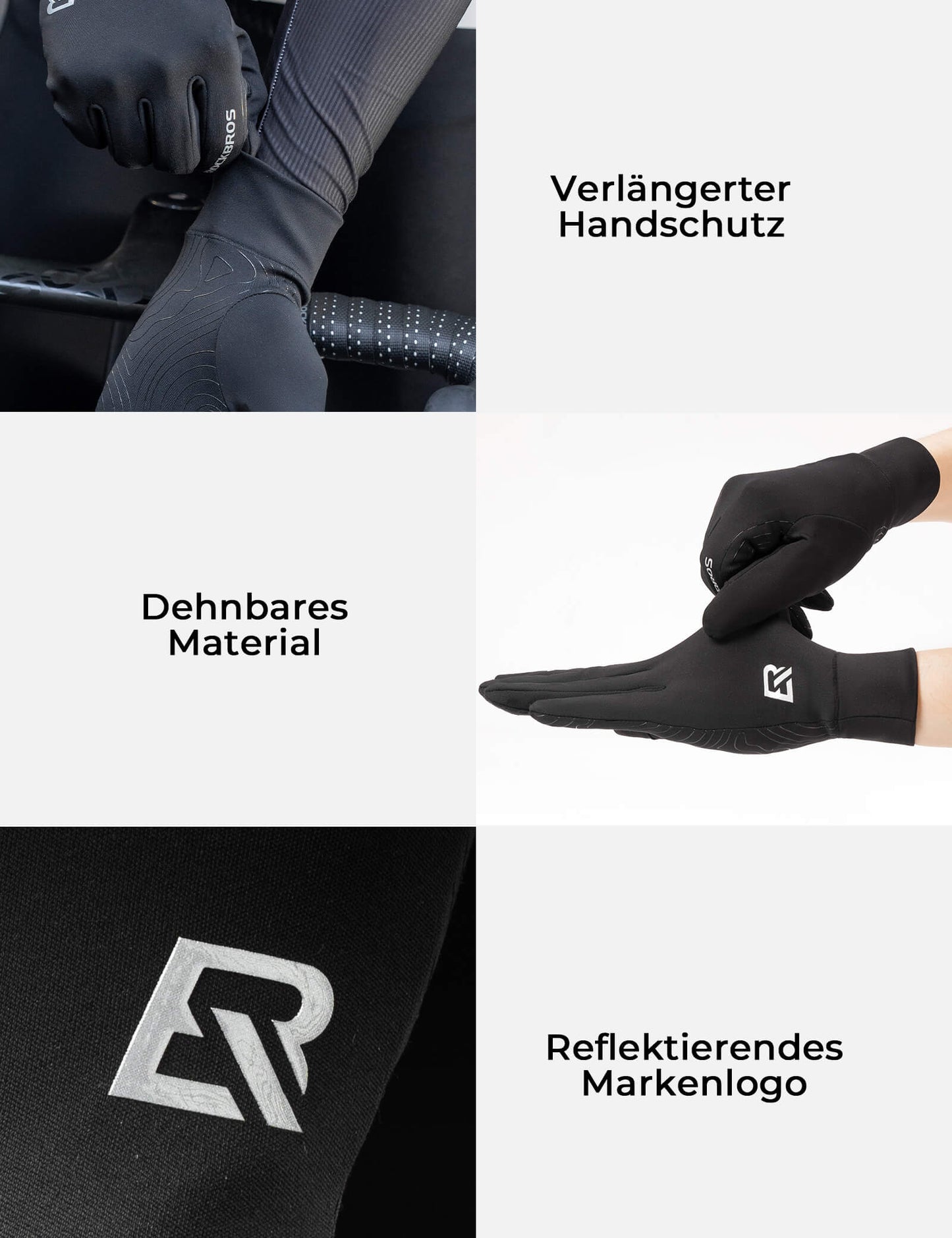 ROCKBROS Fahrradhandschuhe Anti-Rutsch Reflektierend