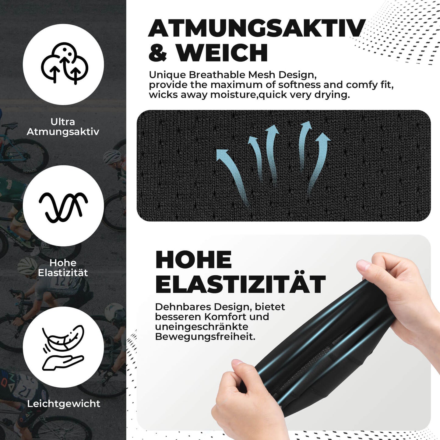 ROCKBROS Fahrrad Mütze UV Schutz Helmmütze Atmungsaktive für Radsportler