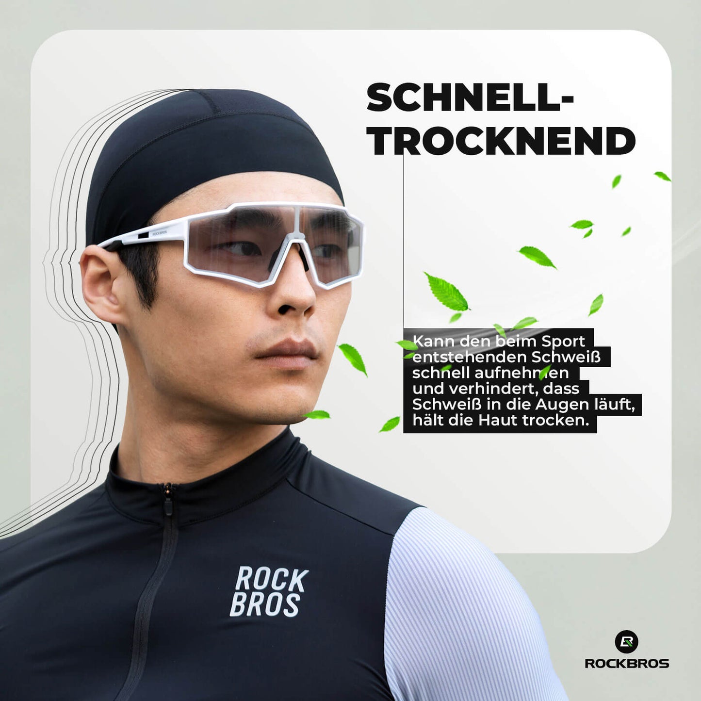 ROCKBROS Fahrrad Mütze UV Schutz Helmmütze Atmungsaktive für Radsportler
