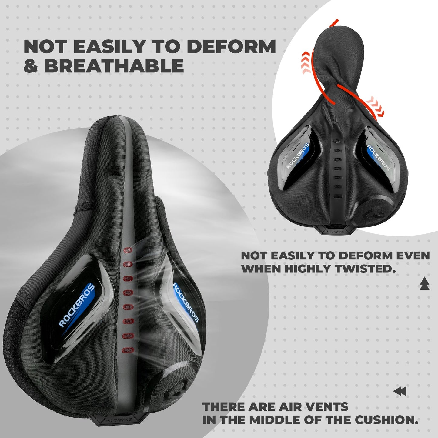 ROCKBROS Bicycle Saddle Breathable Saddle Cover Rain Cover Red/Blue