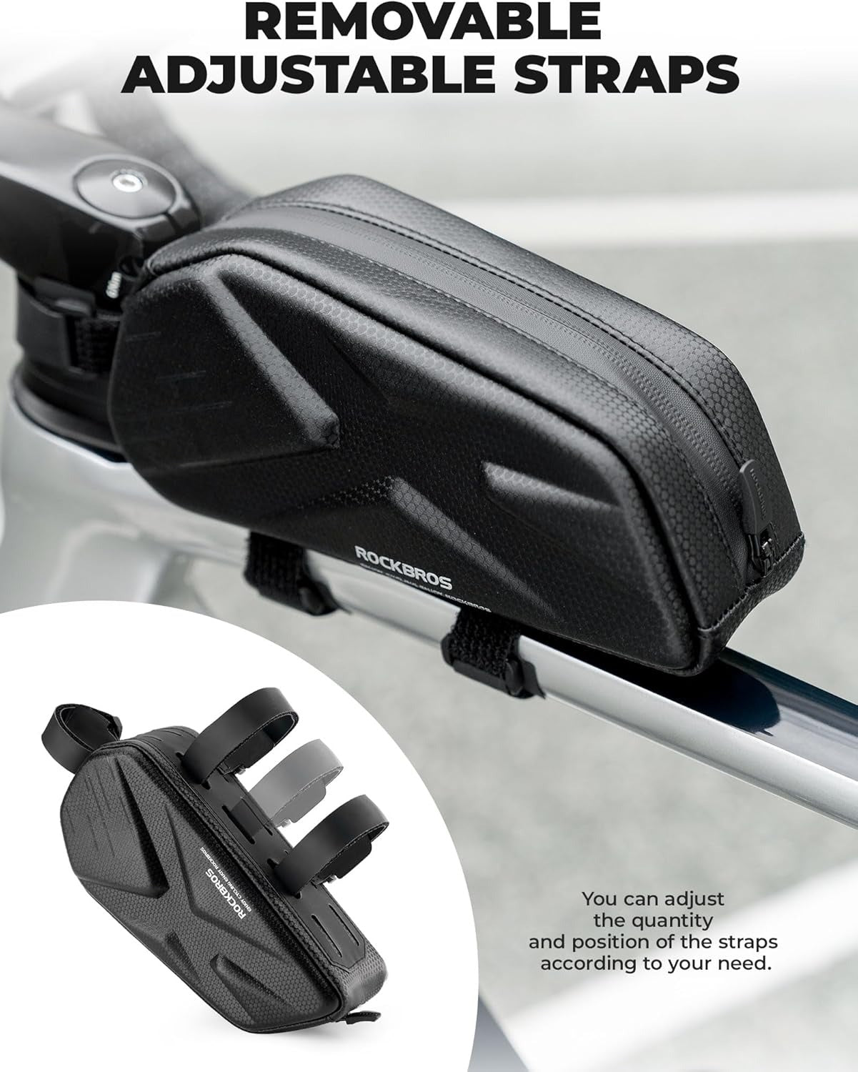 ROCKBROS Bicycle Frame Bag, Bicycle Bag, Top Tube Bag, 1.4L