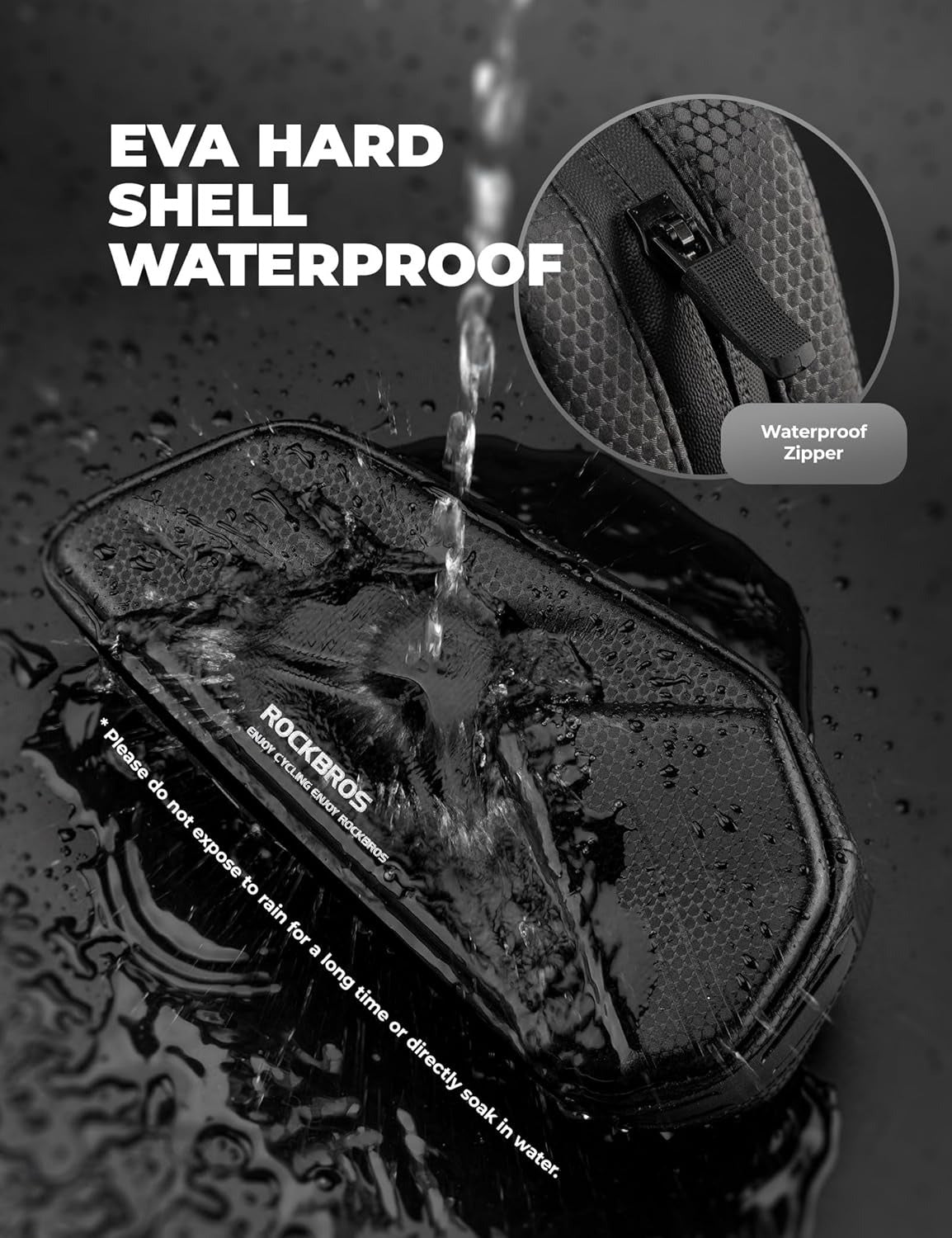 ROCKBROS Bicycle Frame Bag, Bicycle Bag, Top Tube Bag, 1.4L