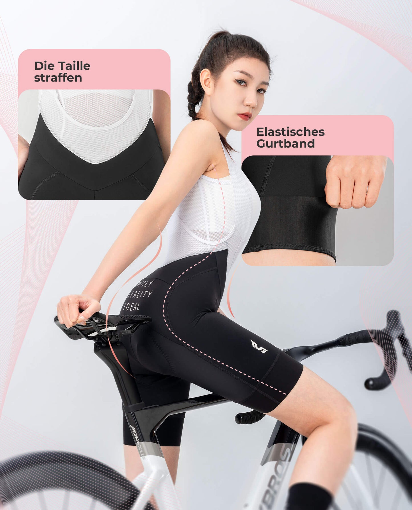 Women's cycling shorts, bib shorts, breathable
