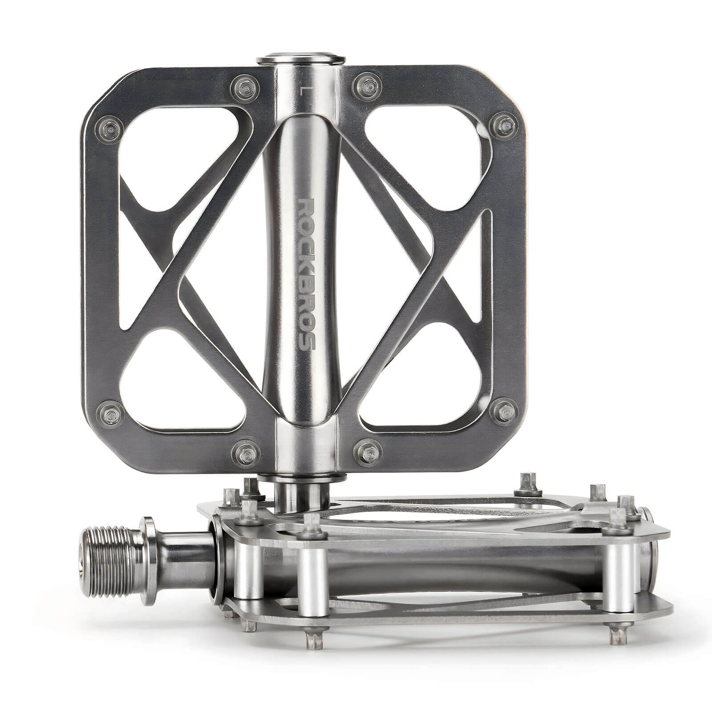 ROCKBROS Titanium Alloy Bicycle Pedals, 3-Bearing MTB Pedals, 9/16 Inch Platform