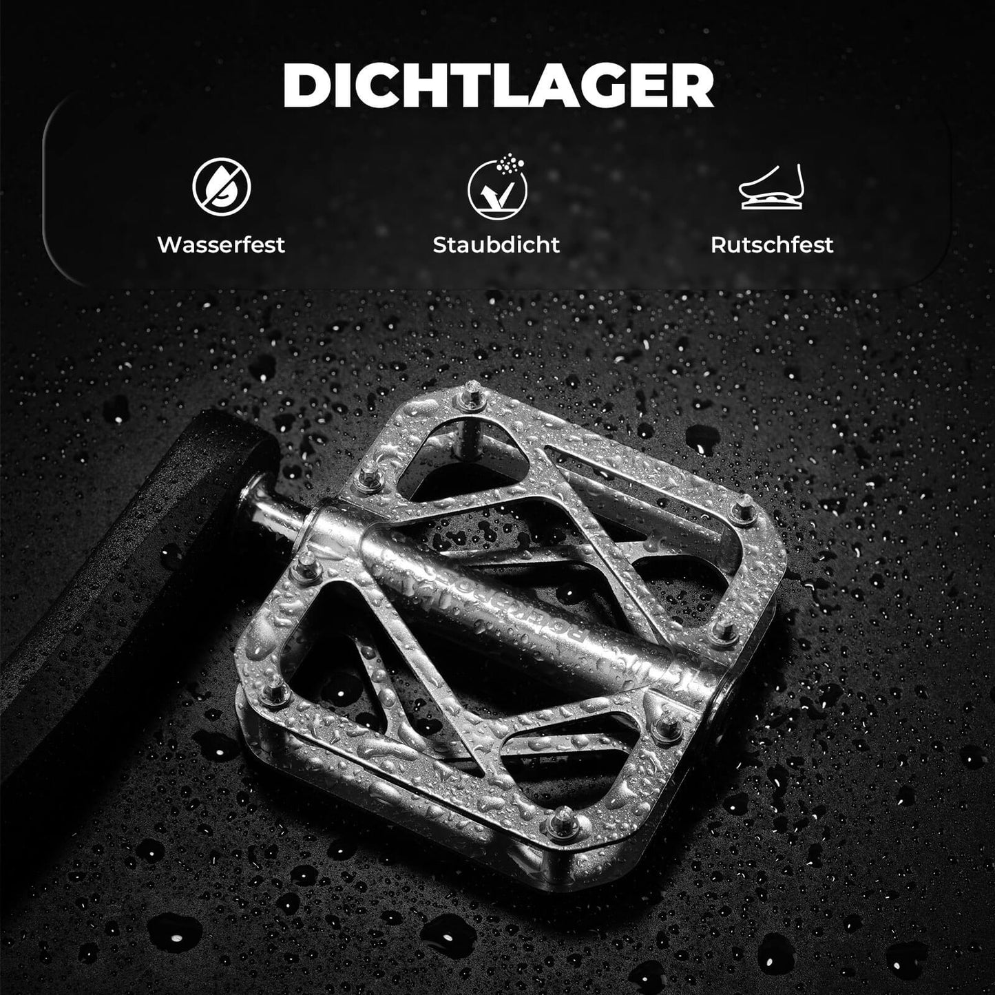 ROCKBROS Titanium Alloy Bicycle Pedals, 3-Bearing MTB Pedals, 9/16 Inch Platform