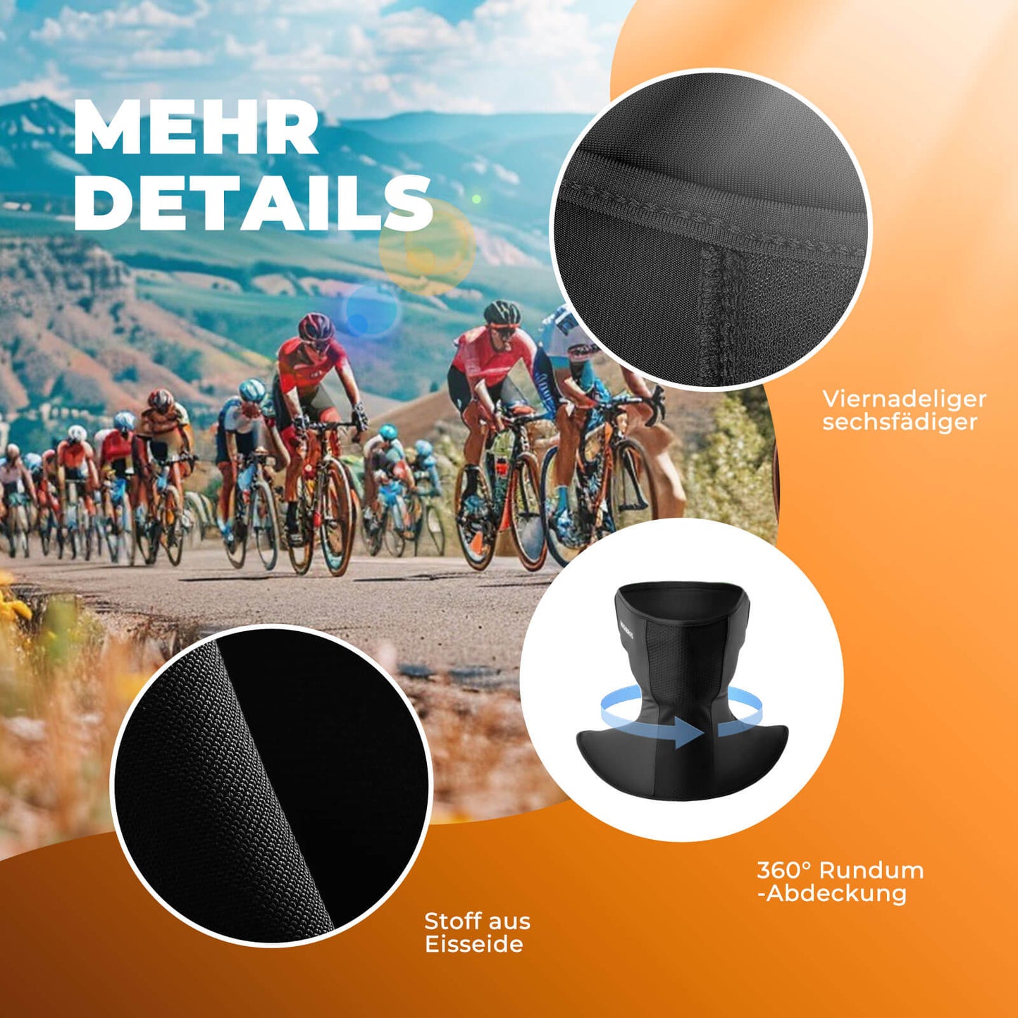 ROCKBROS Halbe Balaclava für Radfahren Sturmhaube Outdoor