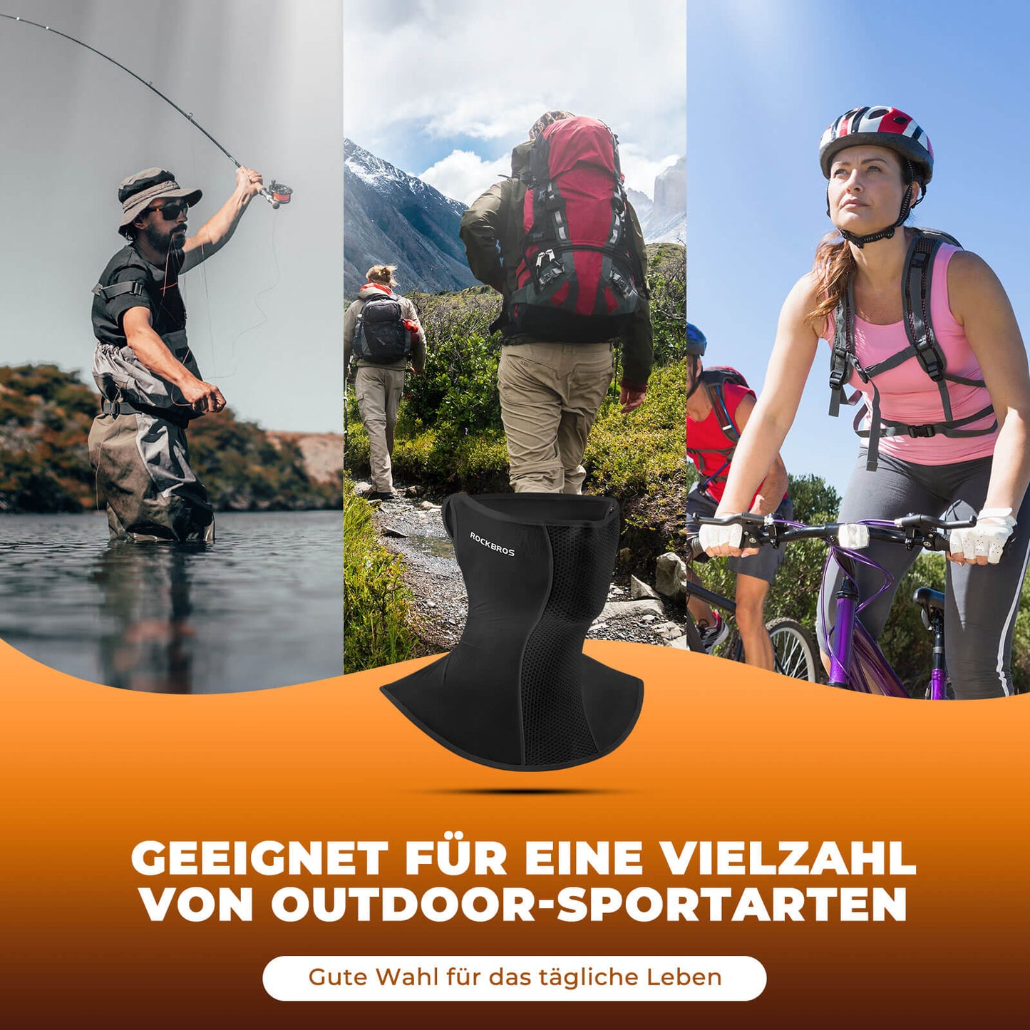 ROCKBROS Halbe Balaclava für Radfahren Sturmhaube Outdoor