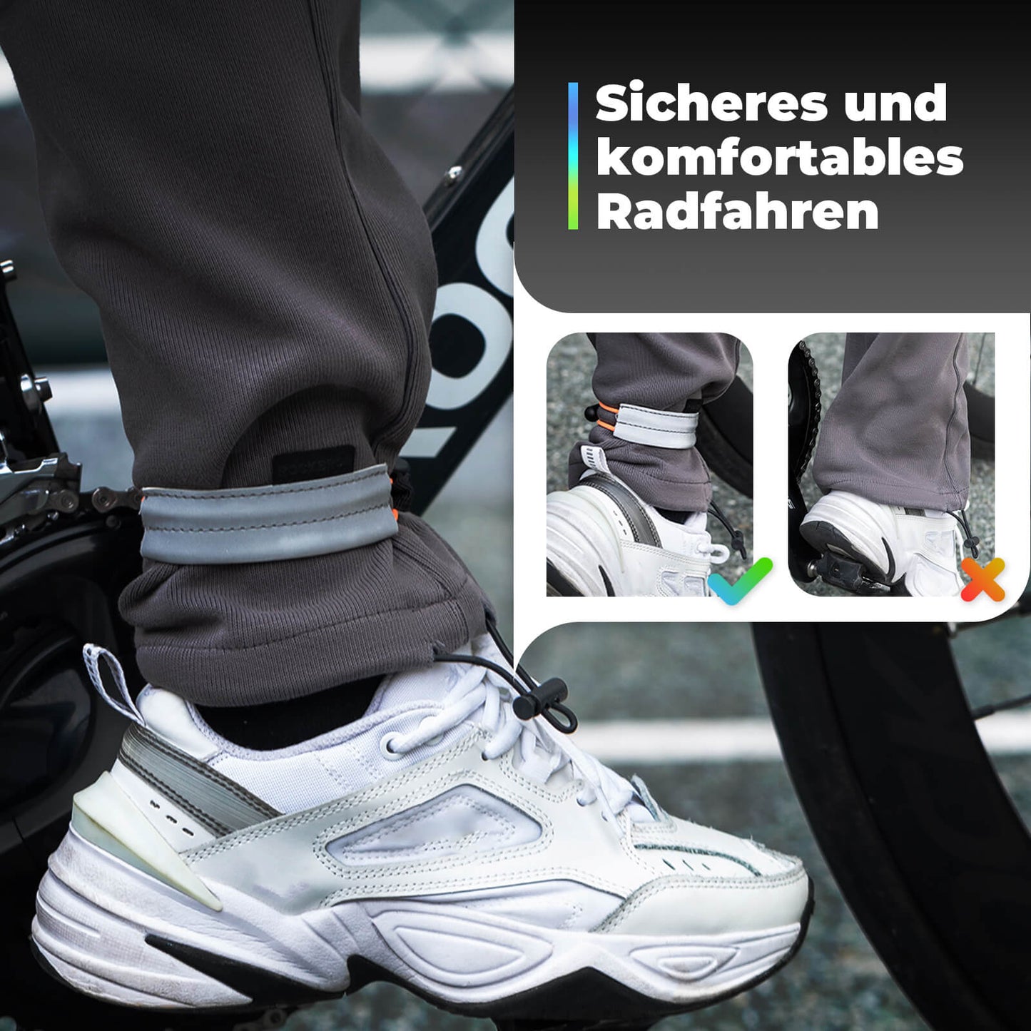 ROCKBROS Hosenband reflektierend für Radfahren Reflektorband