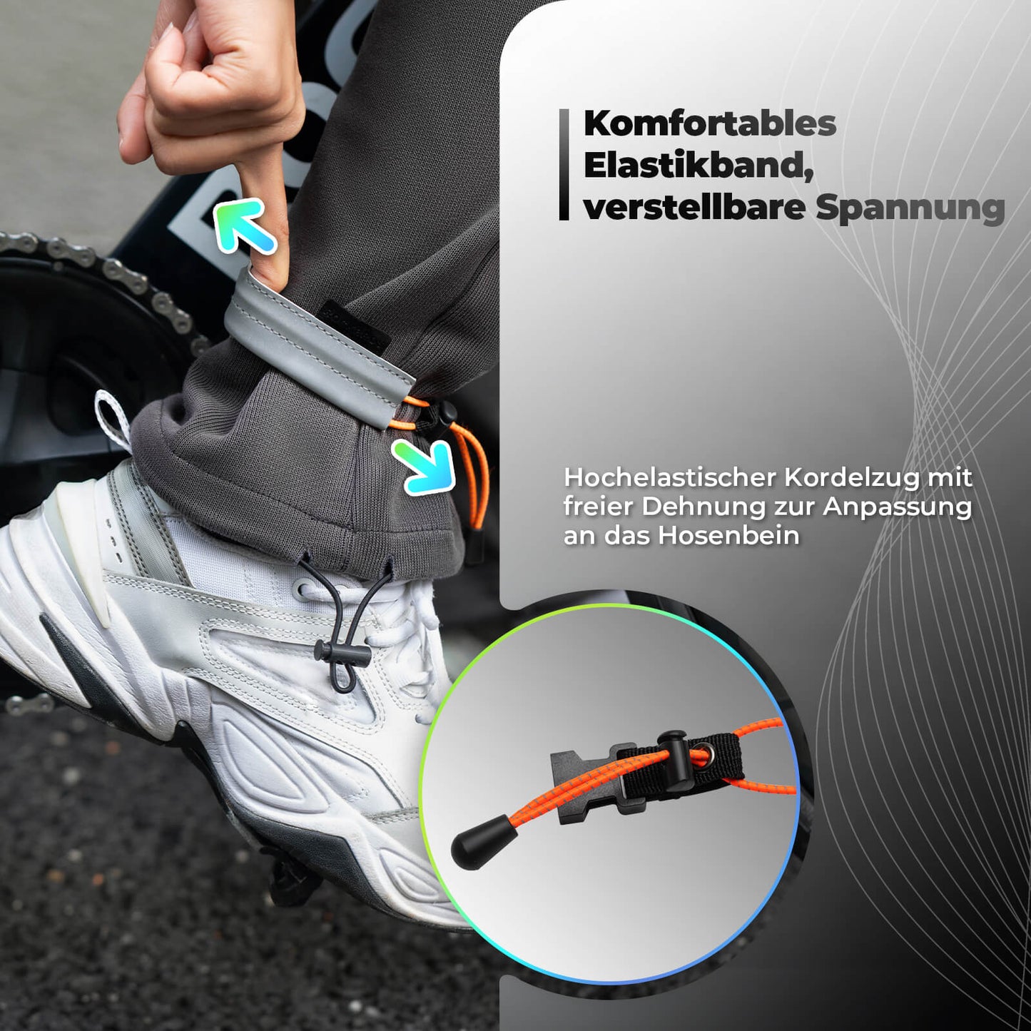 ROCKBROS Hosenband reflektierend für Radfahren Reflektorband