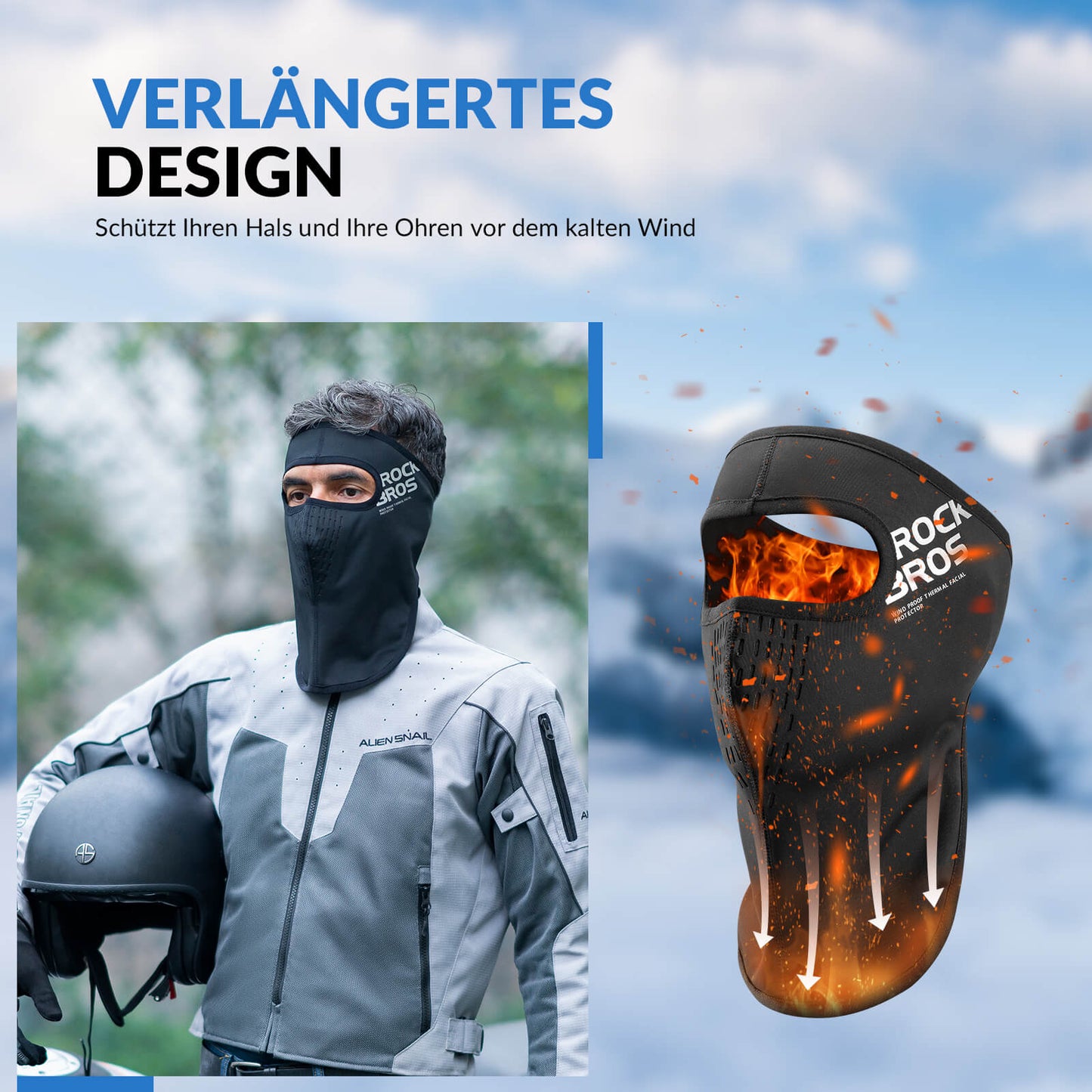 ROCKBROS Balaclava For maximum comfort and perfect hair protection