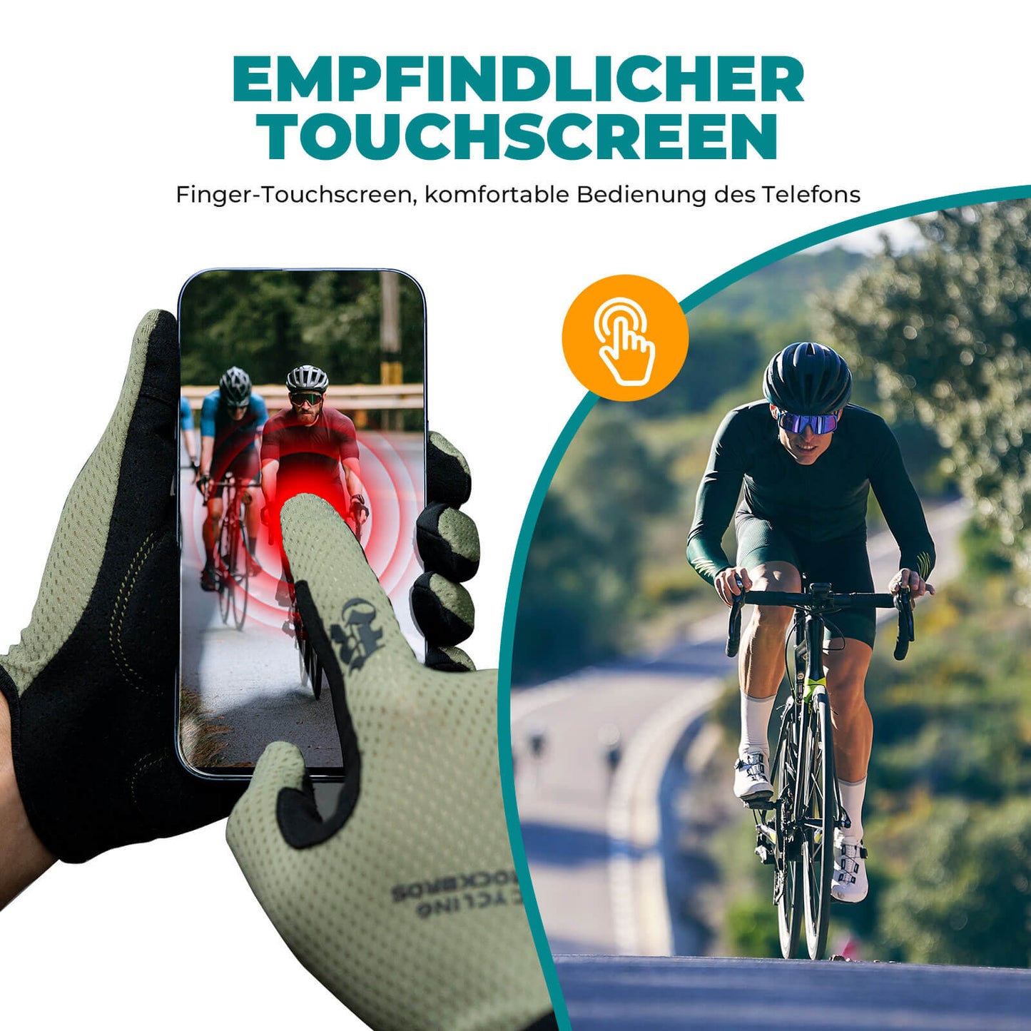 ROCKBROS Cycling Gloves Full Finger Touchscreen Gloves