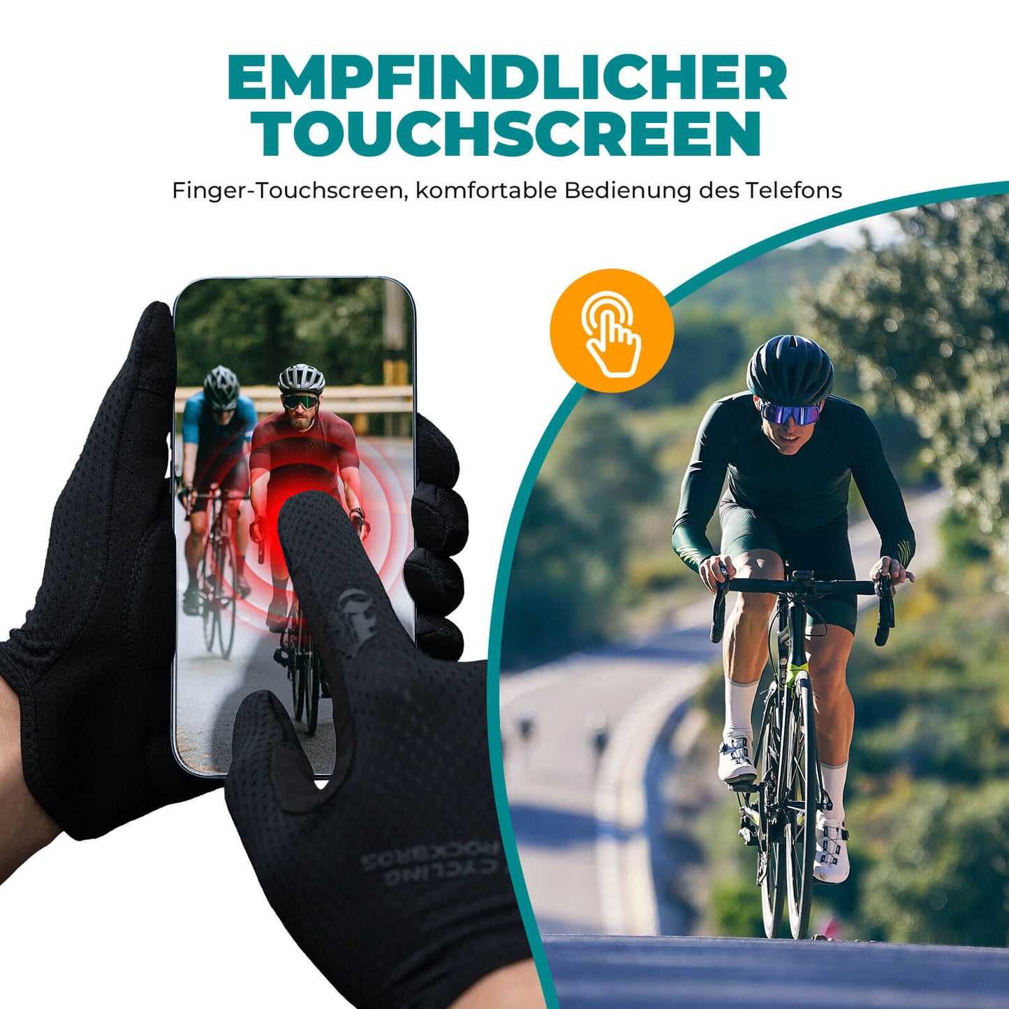 ROCKBROS Cycling Gloves Full Finger Touchscreen Gloves