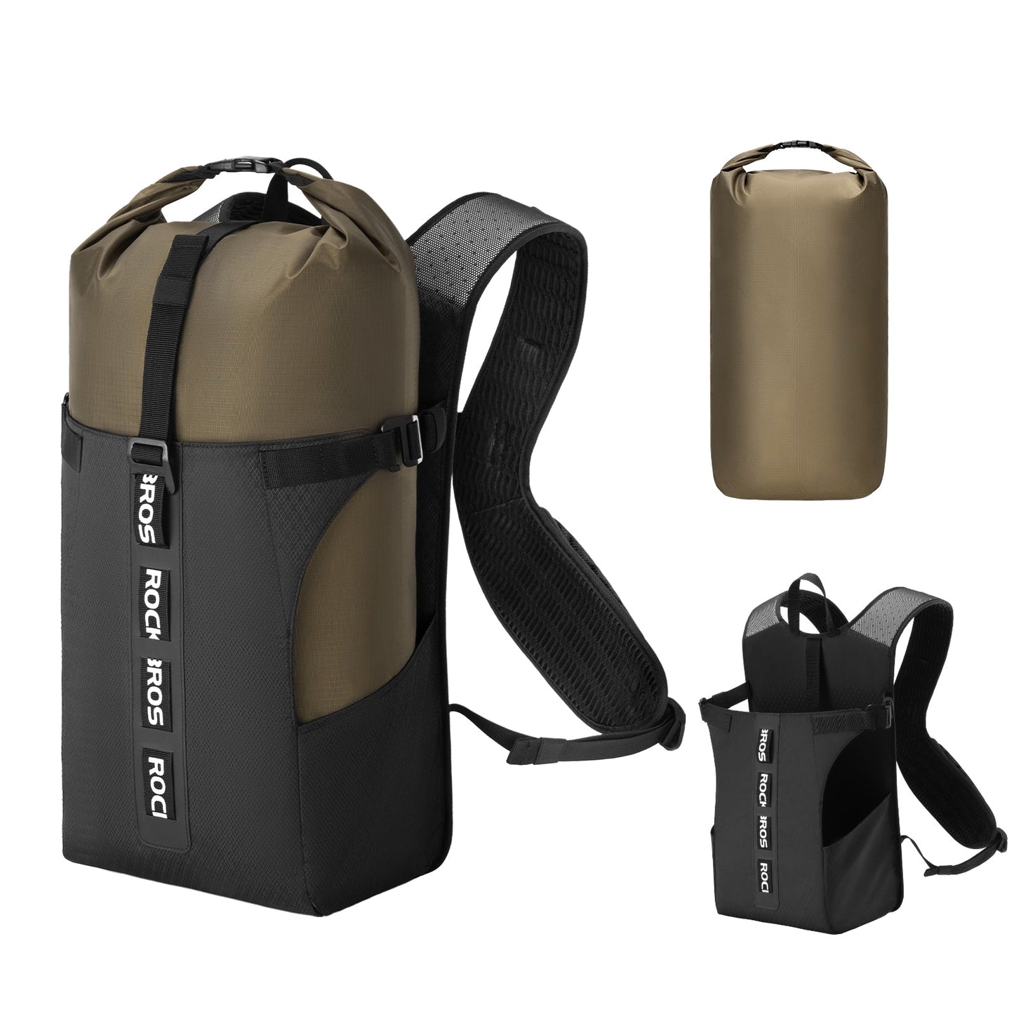 ROCKBROS Wanderrucksack Wasserdicht Split 2 in 1 Rucksack für Fahrrad 24L