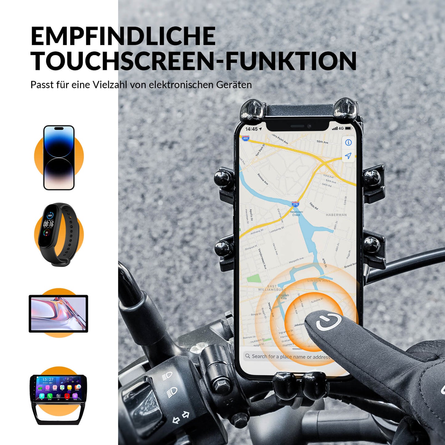 ROCKBROS Winter Fahrradhandschuhe mit Gel Gepolstert Touchscreen-fähig