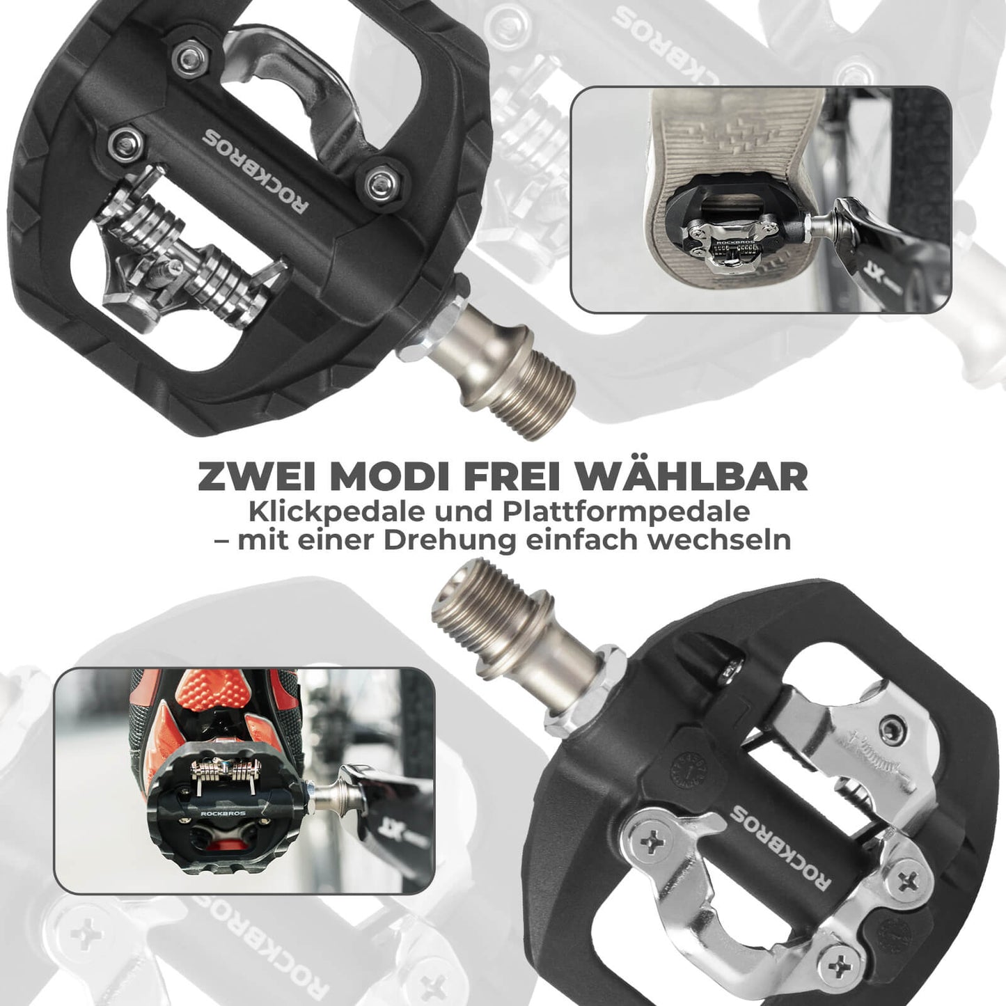 2-in-1 SPD-Klickpedale & Plattformpedale 9/16"