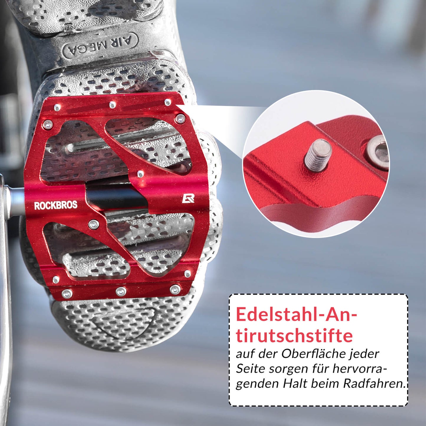 ROCKBROS Aluminum Pedals Lightweight Dustproof with Anti-Slip Pins