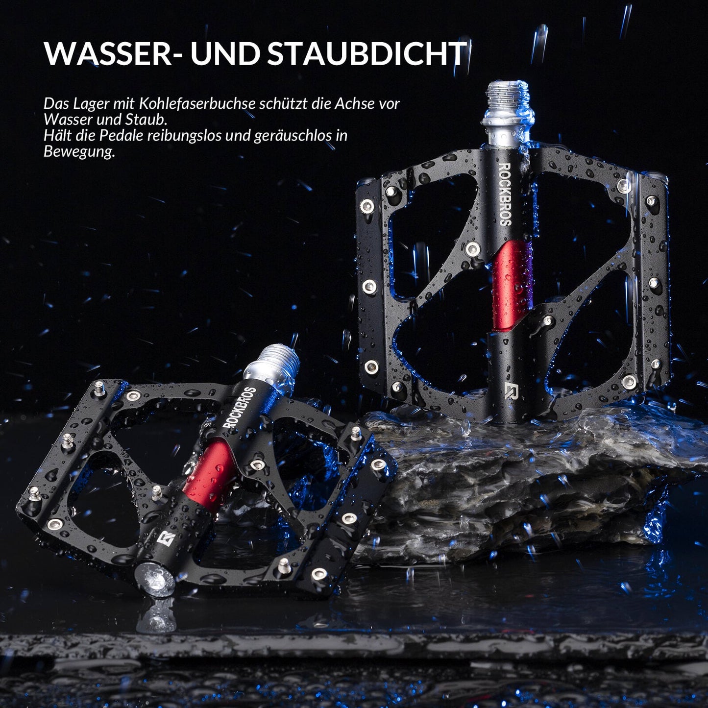 ROCKBROS Aluminum Pedals Lightweight Dustproof with Anti-Slip Pins