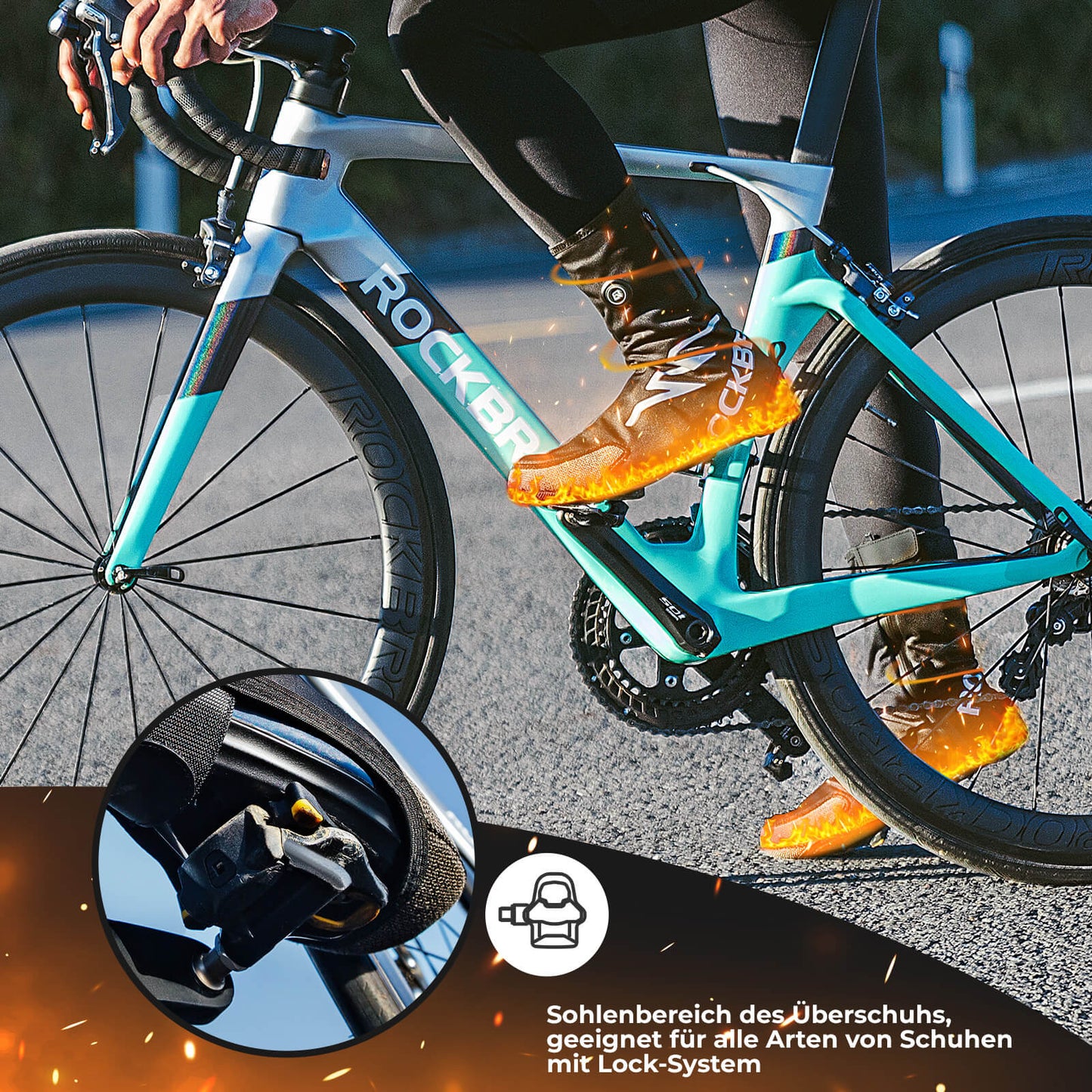 ROCKBROS Beheizte Überschuhe Winter Fahrrad Schuhüberzieher für Damen/Herren