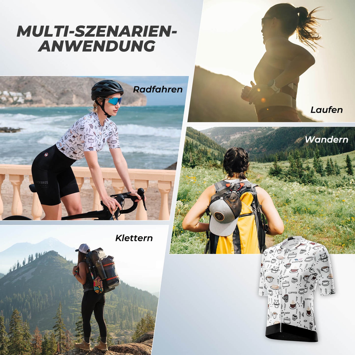 ROCKBROS TVI Damen-Frühstücksclub Schnelltrocknendes Radtrikot