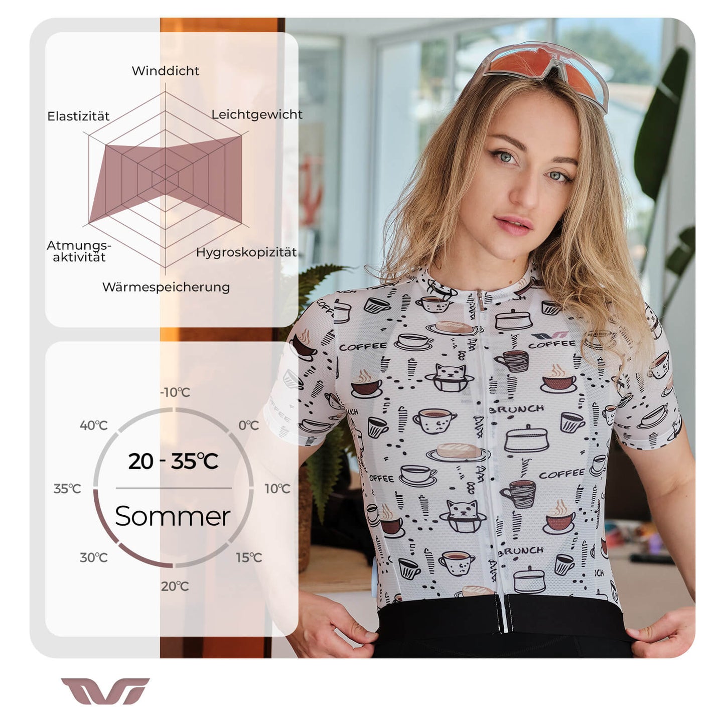 ROCKBROS TVI Damen-Frühstücksclub Schnelltrocknendes Radtrikot