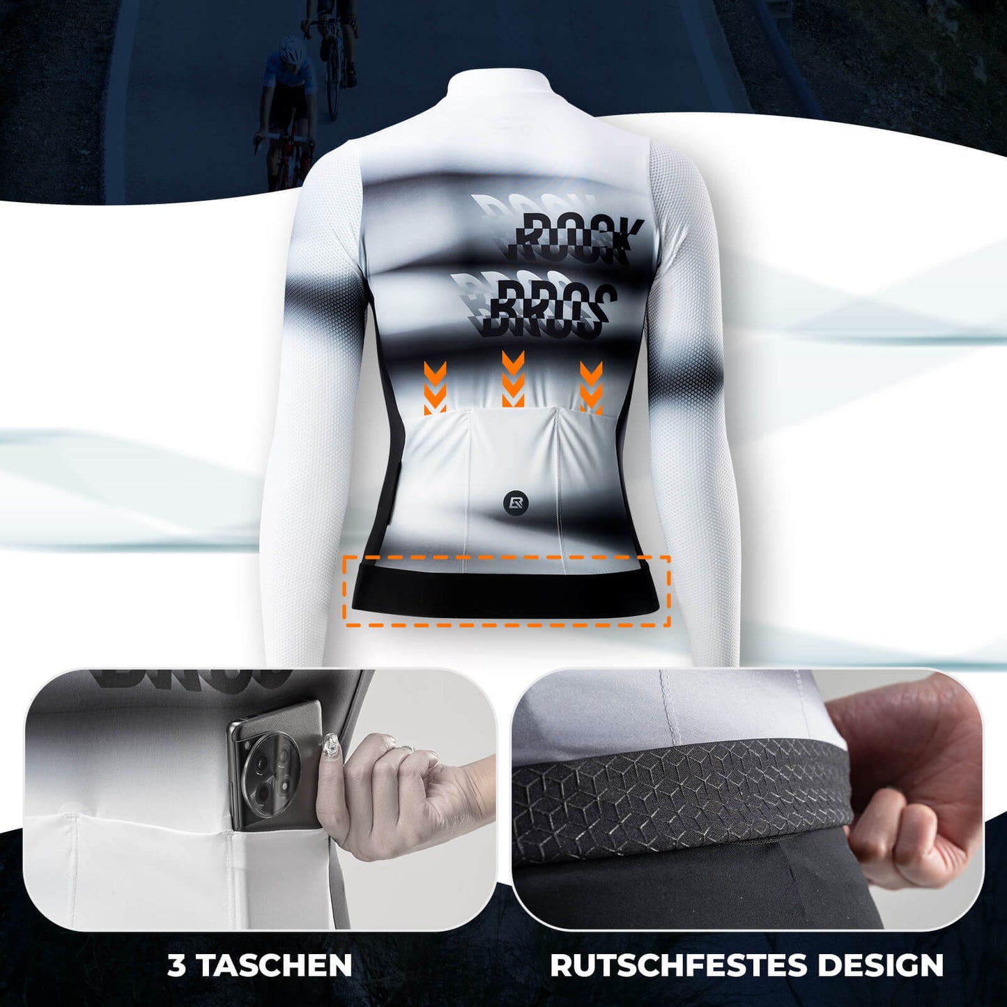 Women's Long Sleeve Cycling Jersey, Quick Drying, Breathable