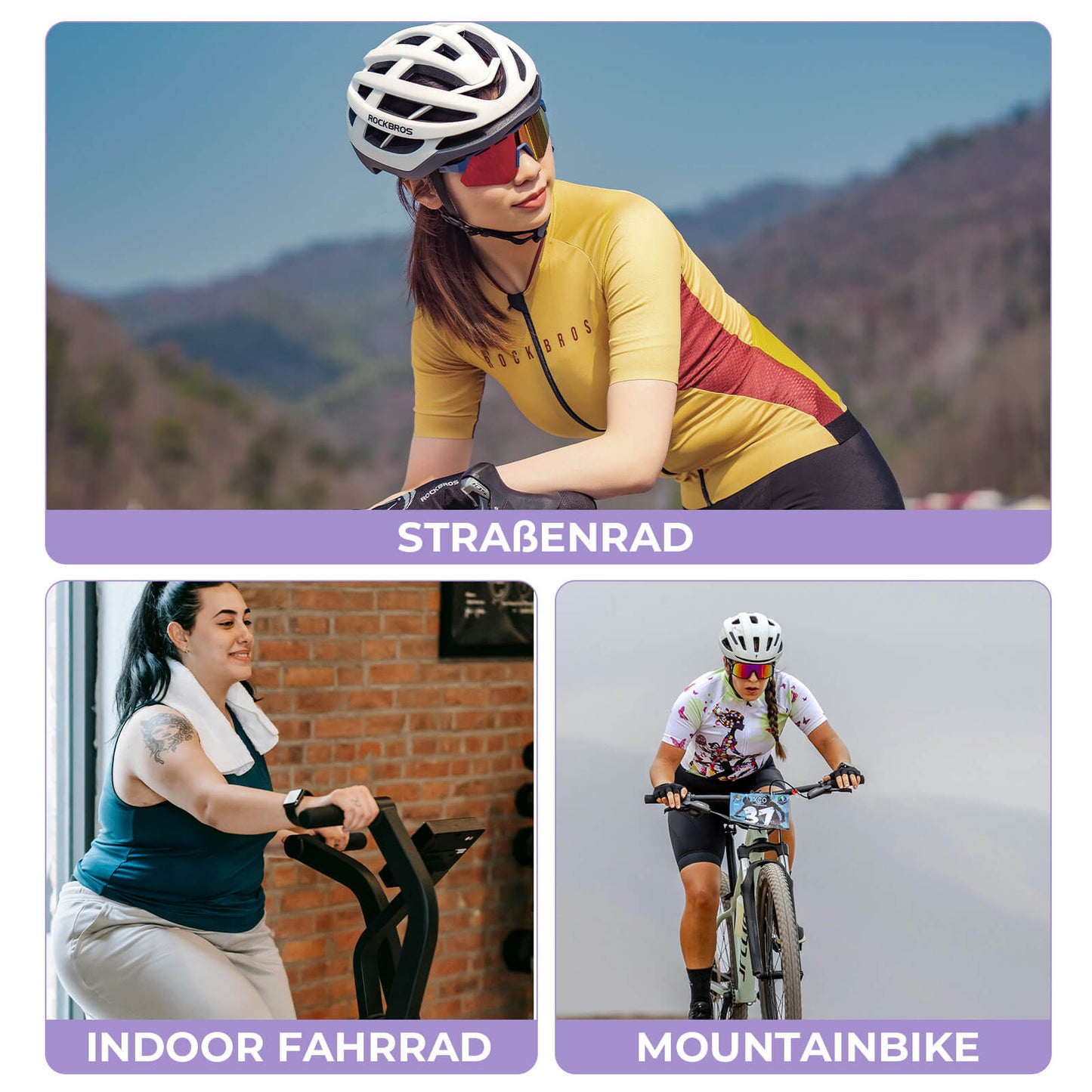 ROCKBROS Women's Cycling Underwear Breathable 4D Padded Cycling Shorts Elastic