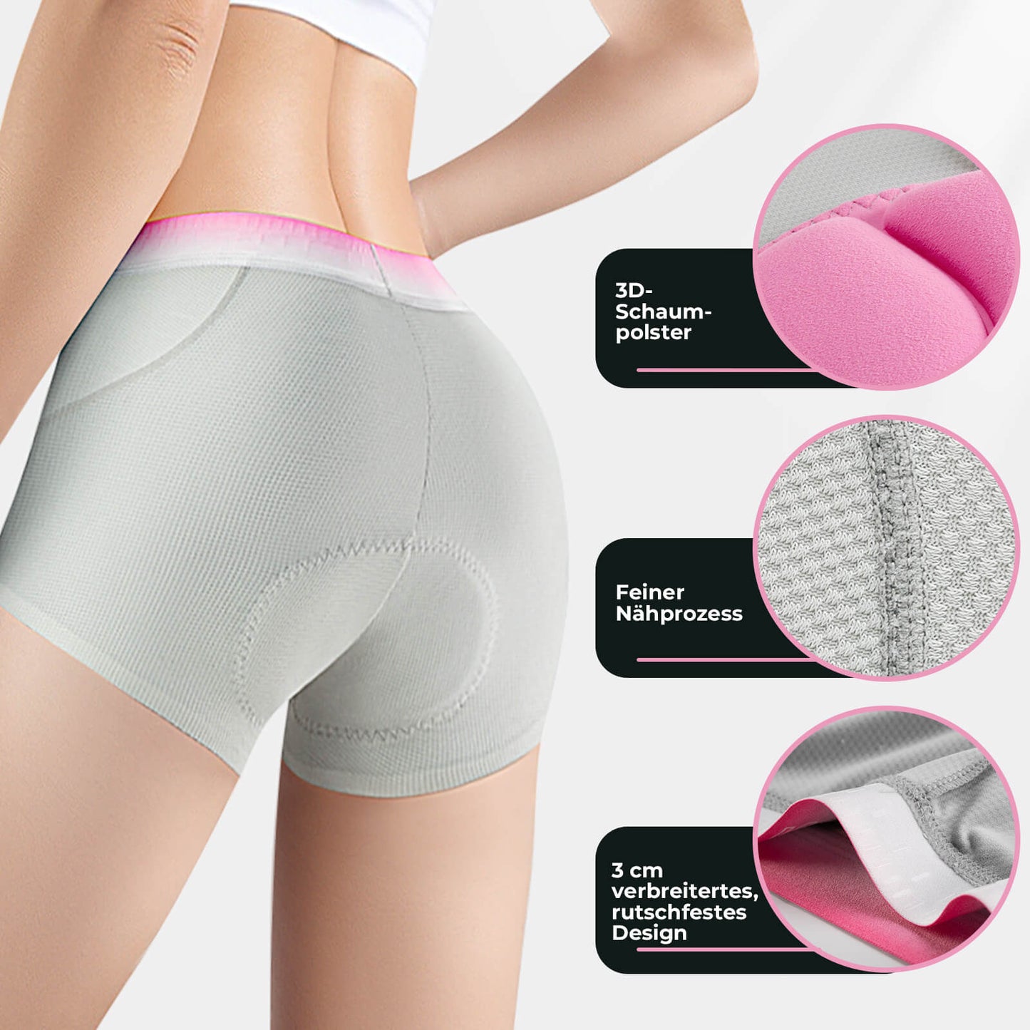 ROCKBROS Damen Radunterhose mit 3D Gepolsterte Radlerhose Atmungsaktiv