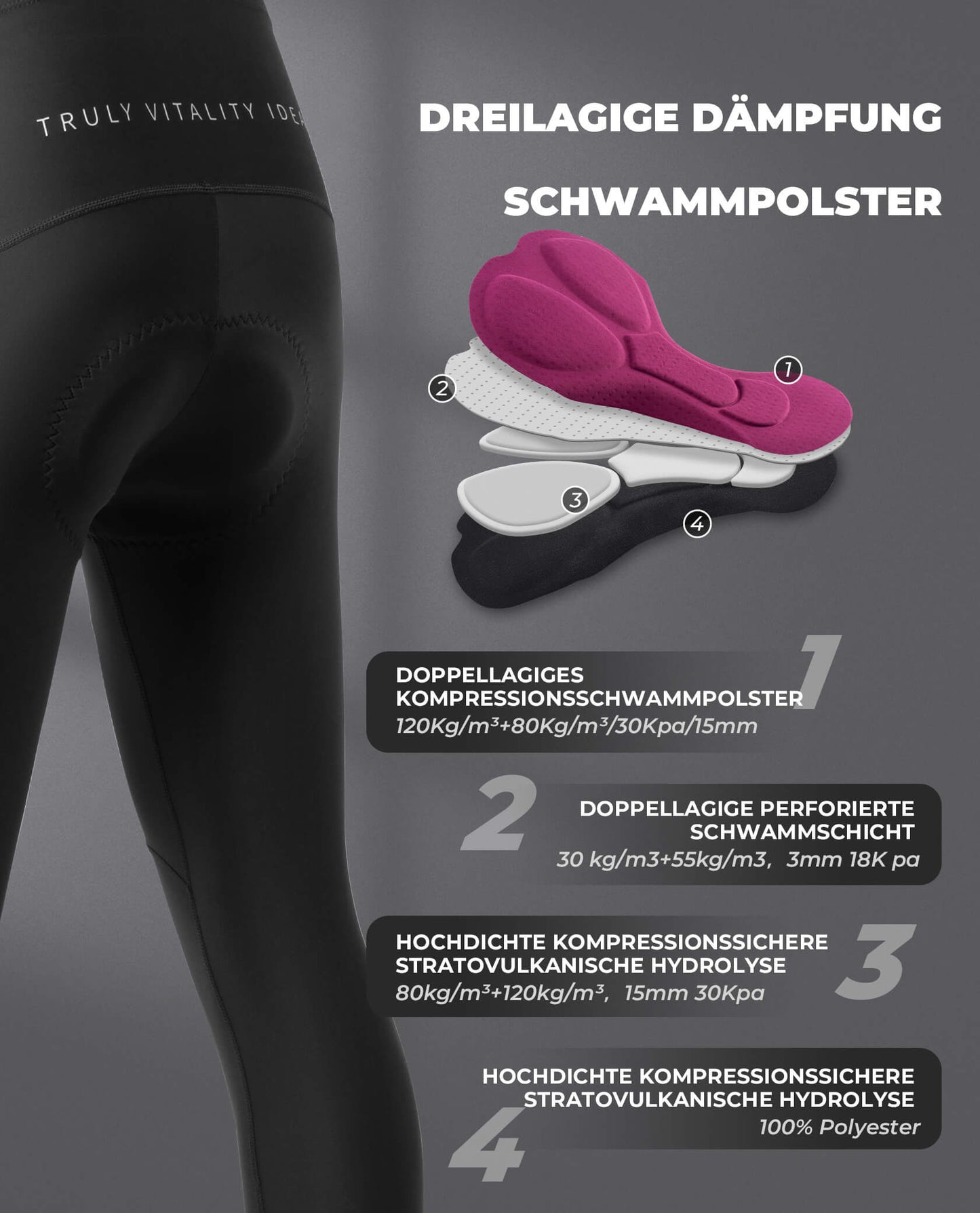 ROCKBROS vetrarhjólabuxur fyrir konur, langar, bólstraðar, teygjanlegar, öndunarvænar