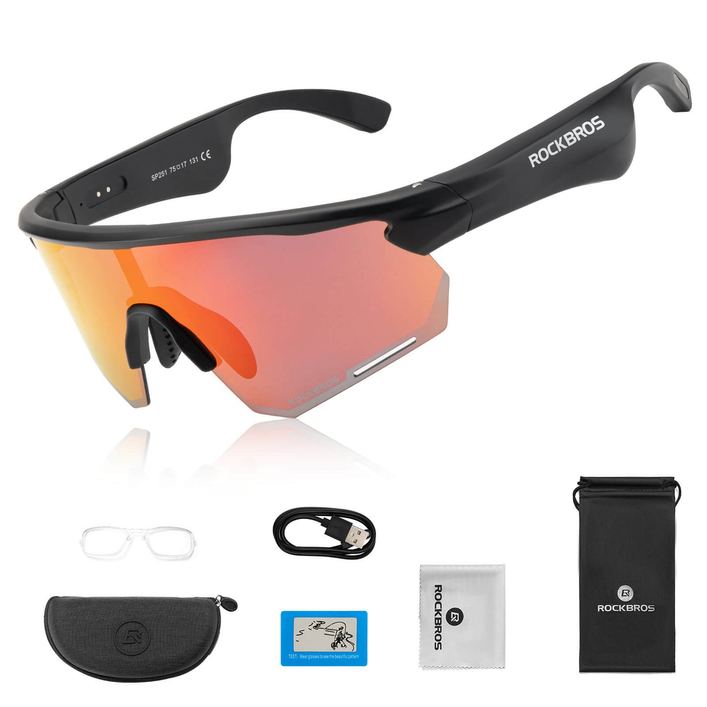 Rafræn gleraugu, snjallhjólagleraugu, ljóskrómuð/skautuð