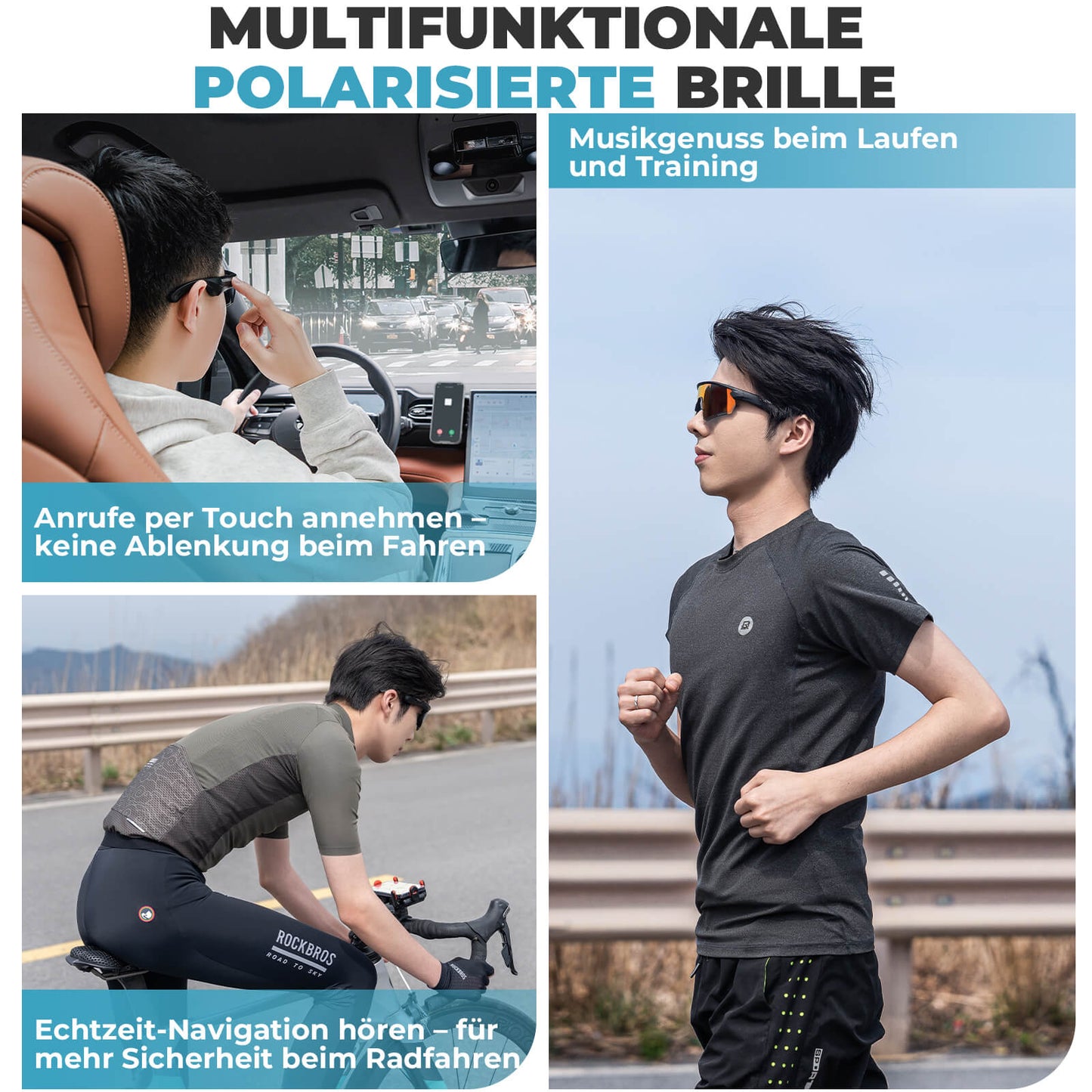 Rafræn gleraugu, snjallhjólagleraugu, ljóskrómuð/skautuð