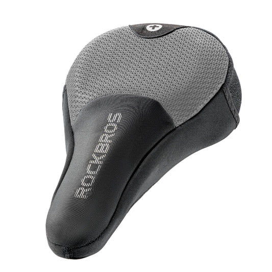 Uppblásanlegur hnakkhulstur fyrir hjól með áklæði