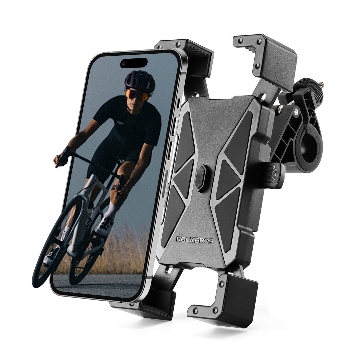 Bicycle phone mount, 360° rotatable, for phones 4.5~7.2"
