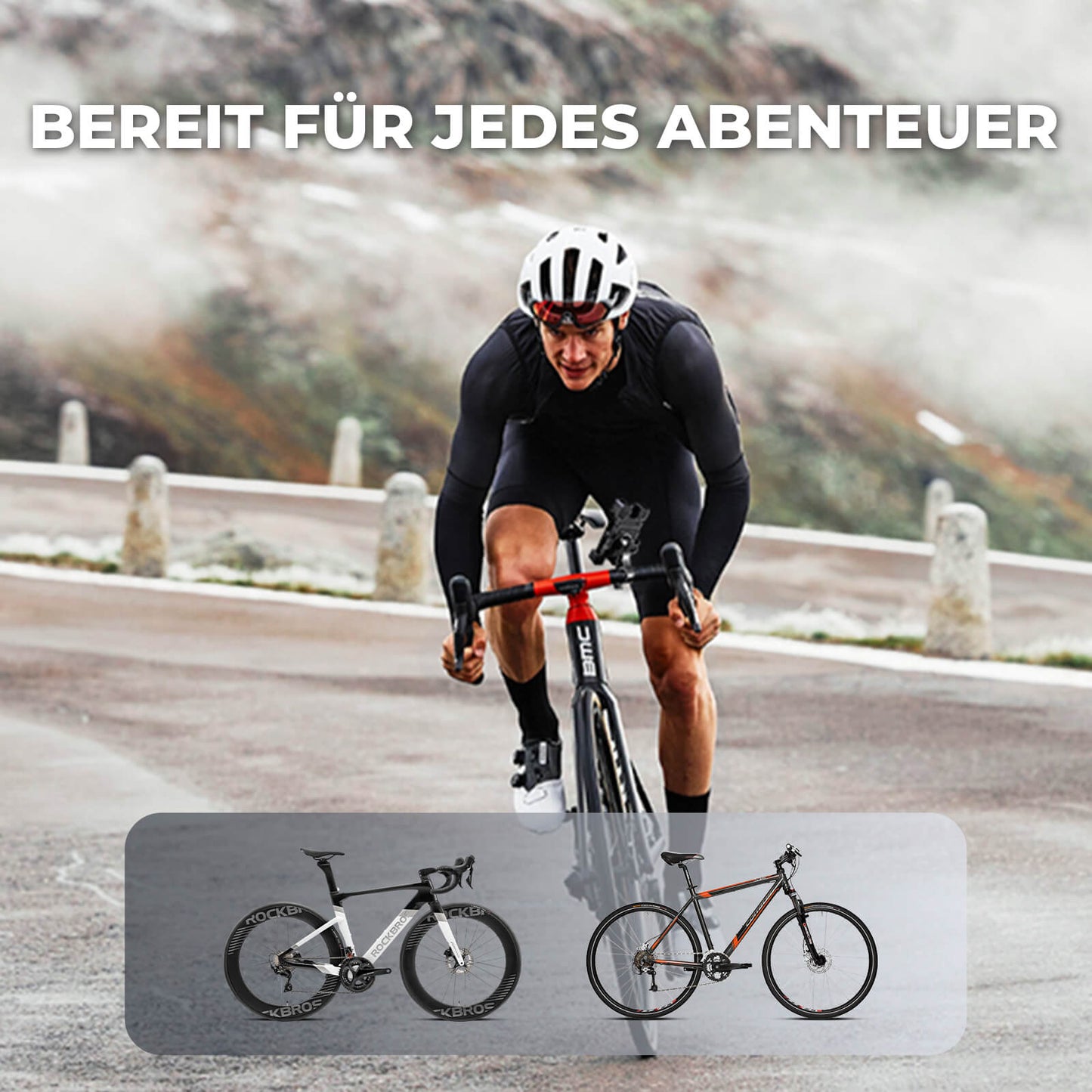 Bicycle phone mount, 360° rotatable, for phones 4.5~7.2"